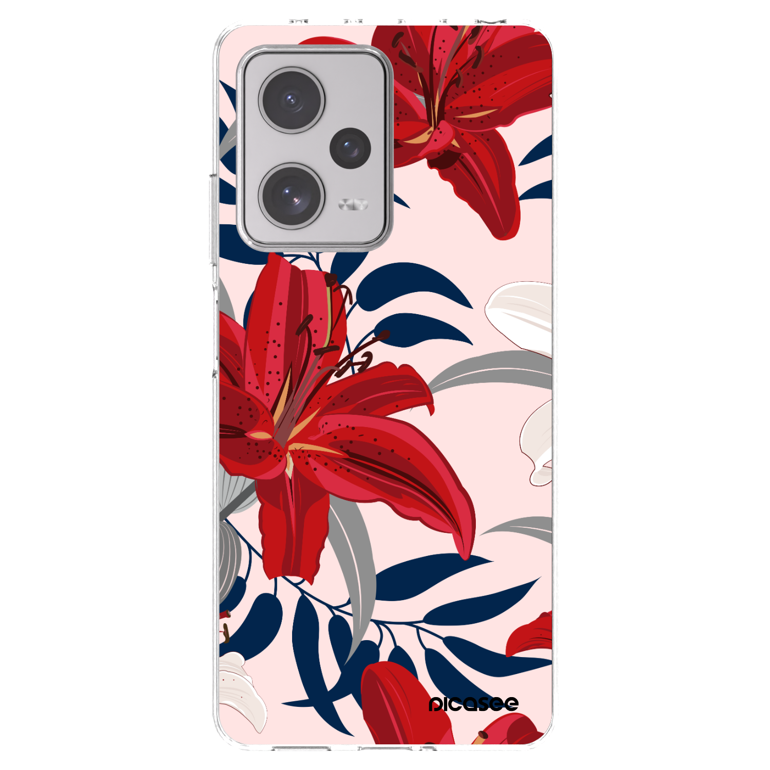 Picasee silikonowe przeźroczyste etui na Xiaomi Redmi Note 12 Pro+ 5G - Red Lily
