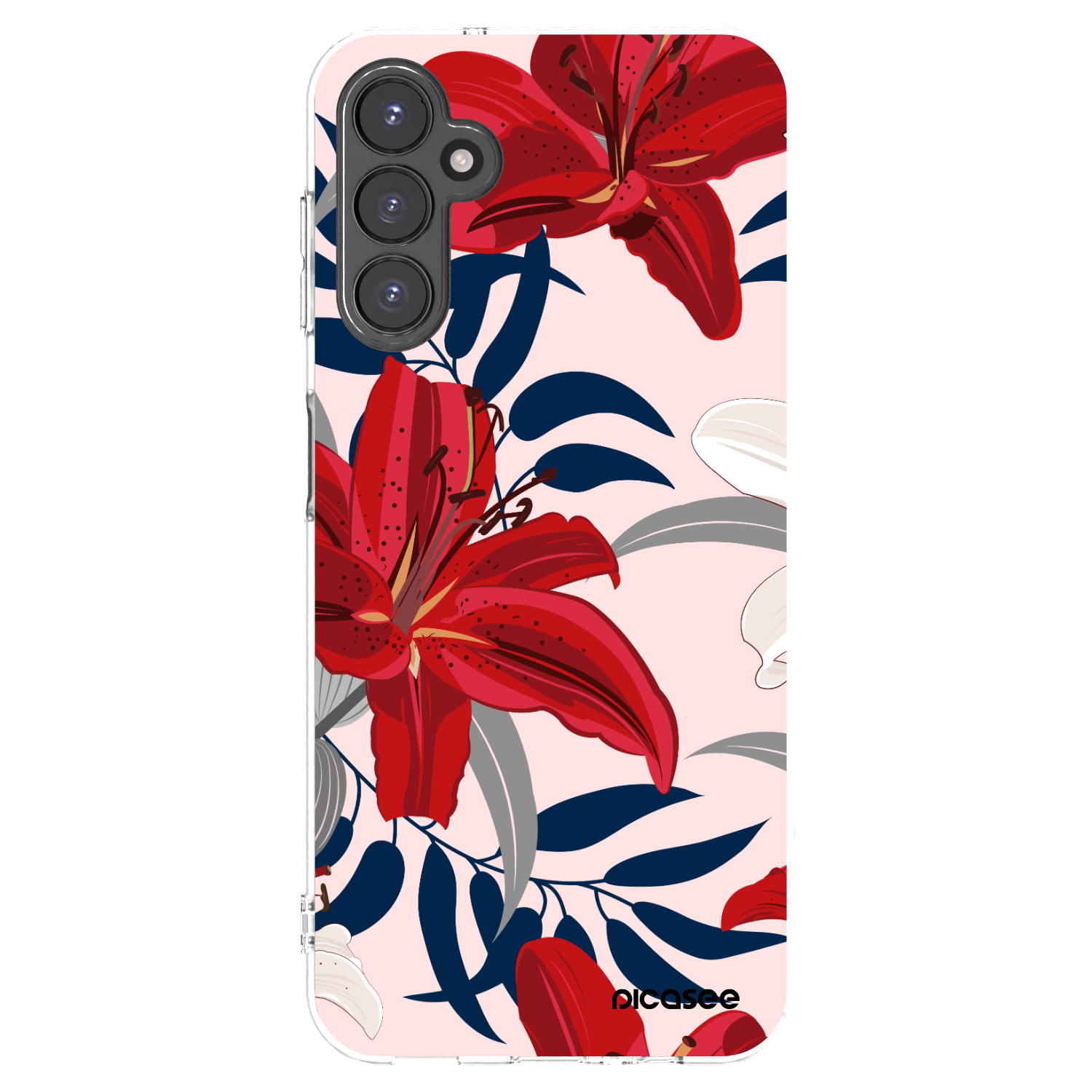Picasee silikonowe przeźroczyste etui na Samsung Galaxy A14 4G A145R - Red Lily