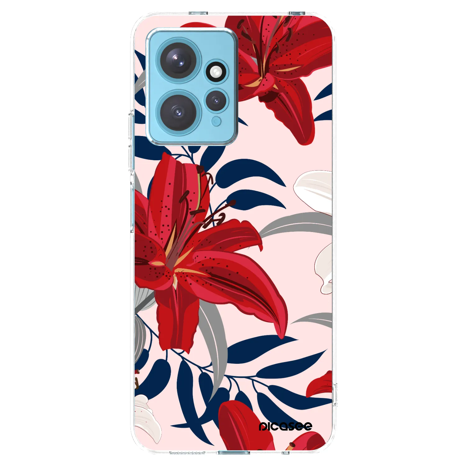 Picasee silikonowe przeźroczyste etui na Xiaomi Redmi Note 12 4G - Red Lily