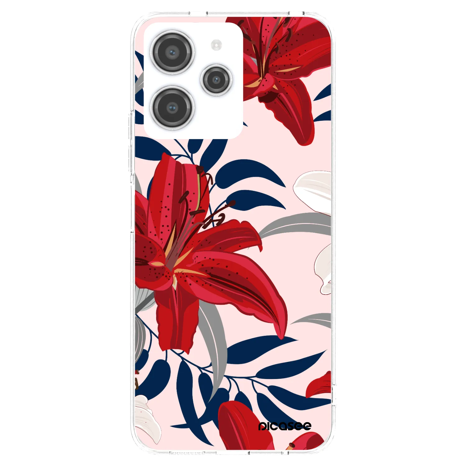 Picasee silikonowe przeźroczyste etui na Xiaomi Redmi 12 4G - Red Lily