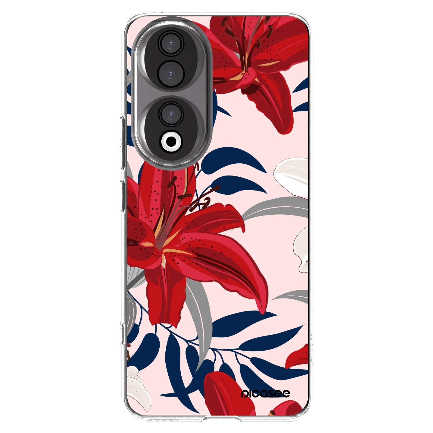 Picasee silikonowe przeźroczyste etui na Honor 90 5G - Red Lily