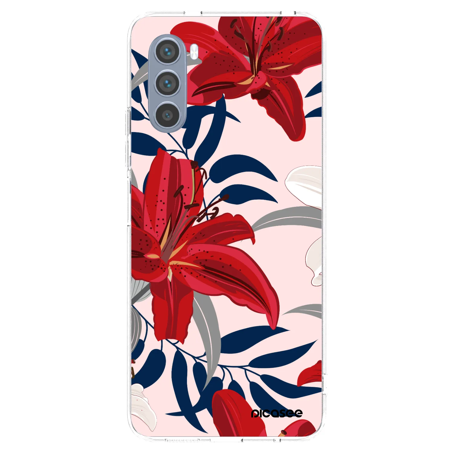 Picasee silikonowe przeźroczyste etui na Motorola Moto G62 - Red Lily