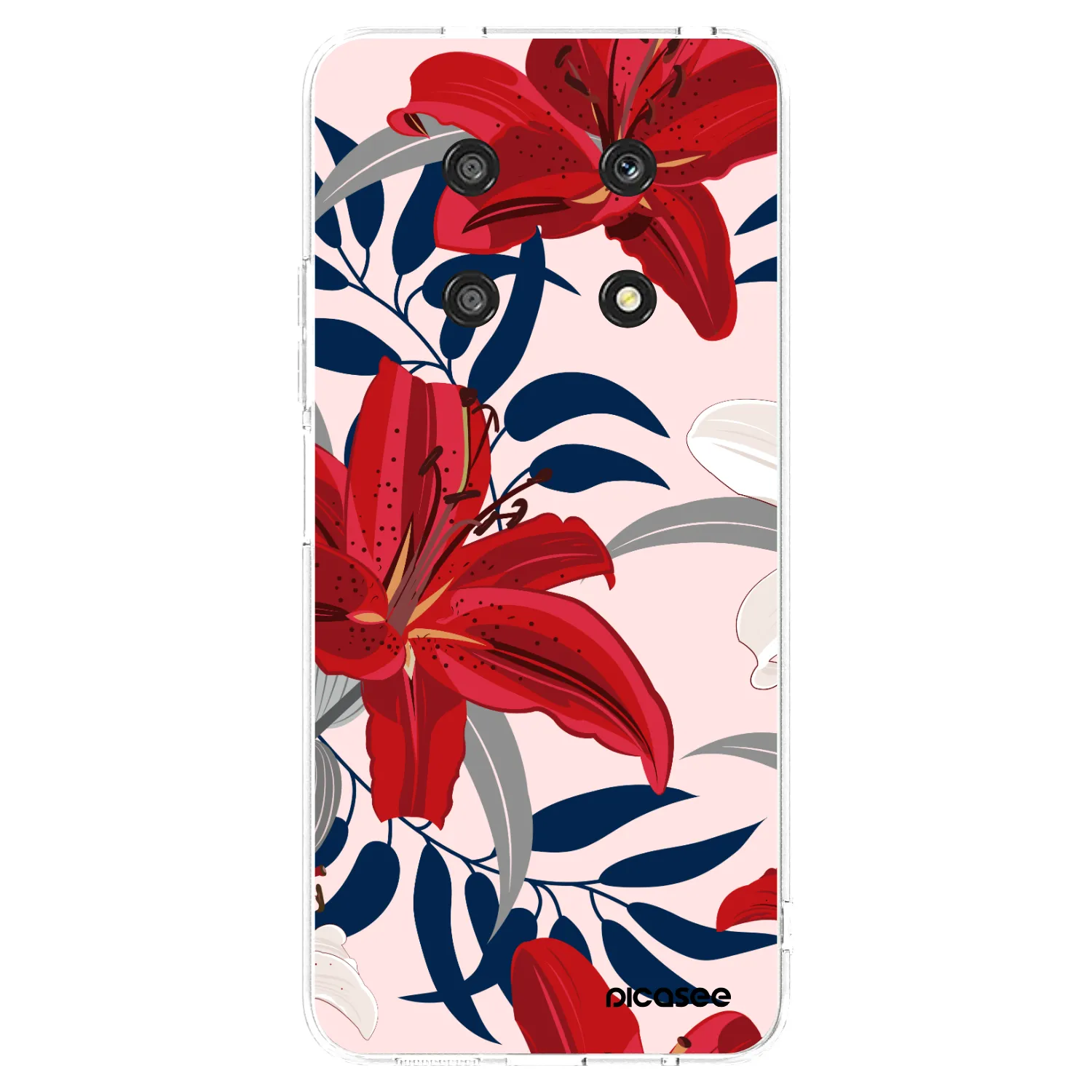 Picasee silikonowe przeźroczyste etui na Honor Magic4 Lite 5G - Red Lily