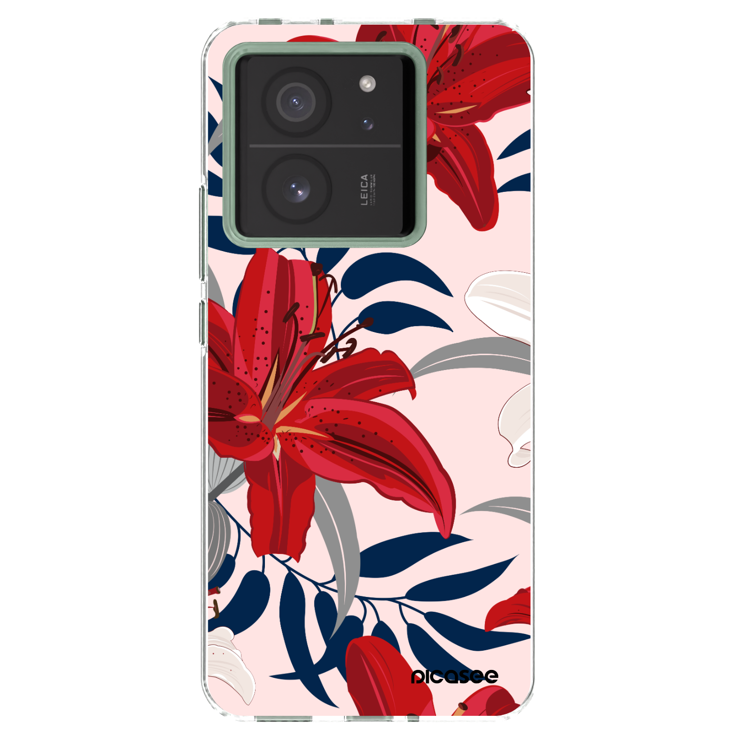 Picasee silikonowe przeźroczyste etui na Xiaomi 13T - Red Lily