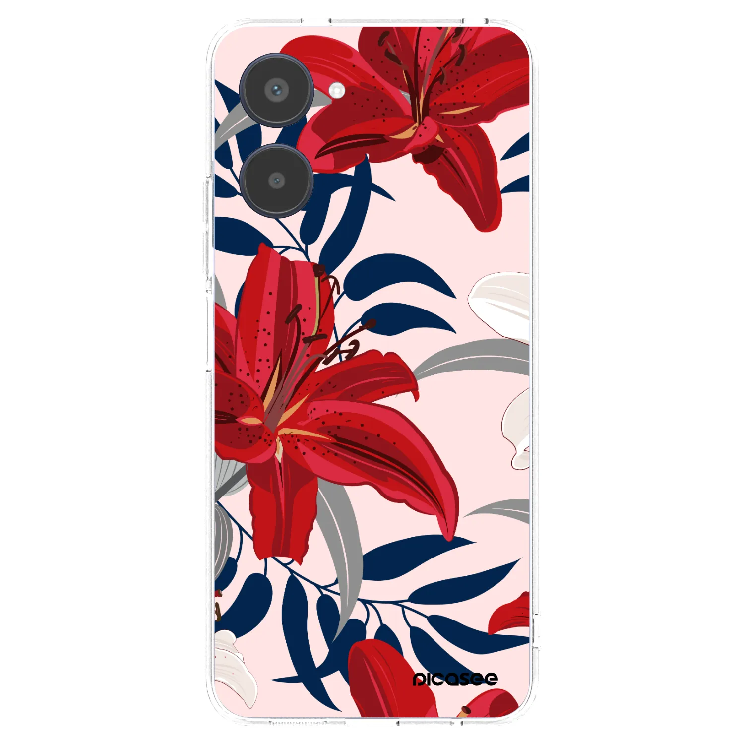 Picasee silikonowe przeźroczyste etui na Realme 10 4G - Red Lily
