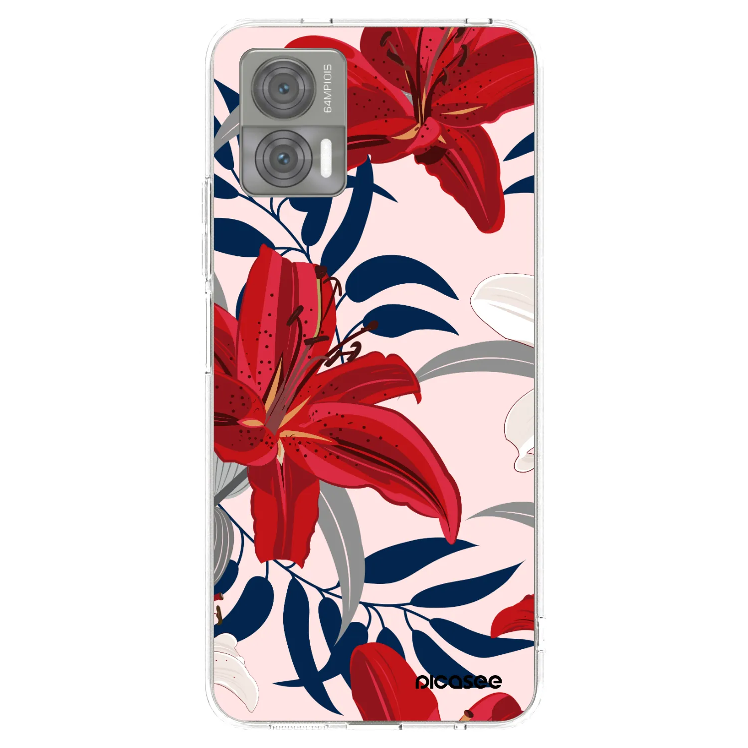 Picasee silikonowe przeźroczyste etui na Motorola Edge 30 Neo - Red Lily