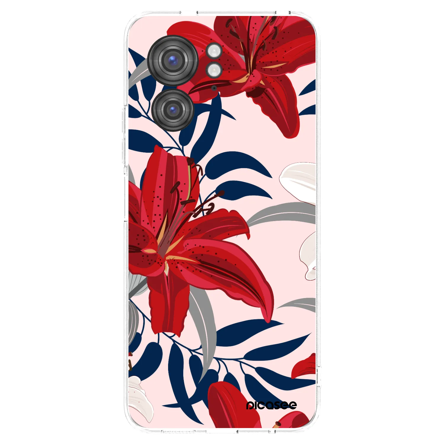 Picasee silikonowe przeźroczyste etui na Motorola Edge 40 - Red Lily
