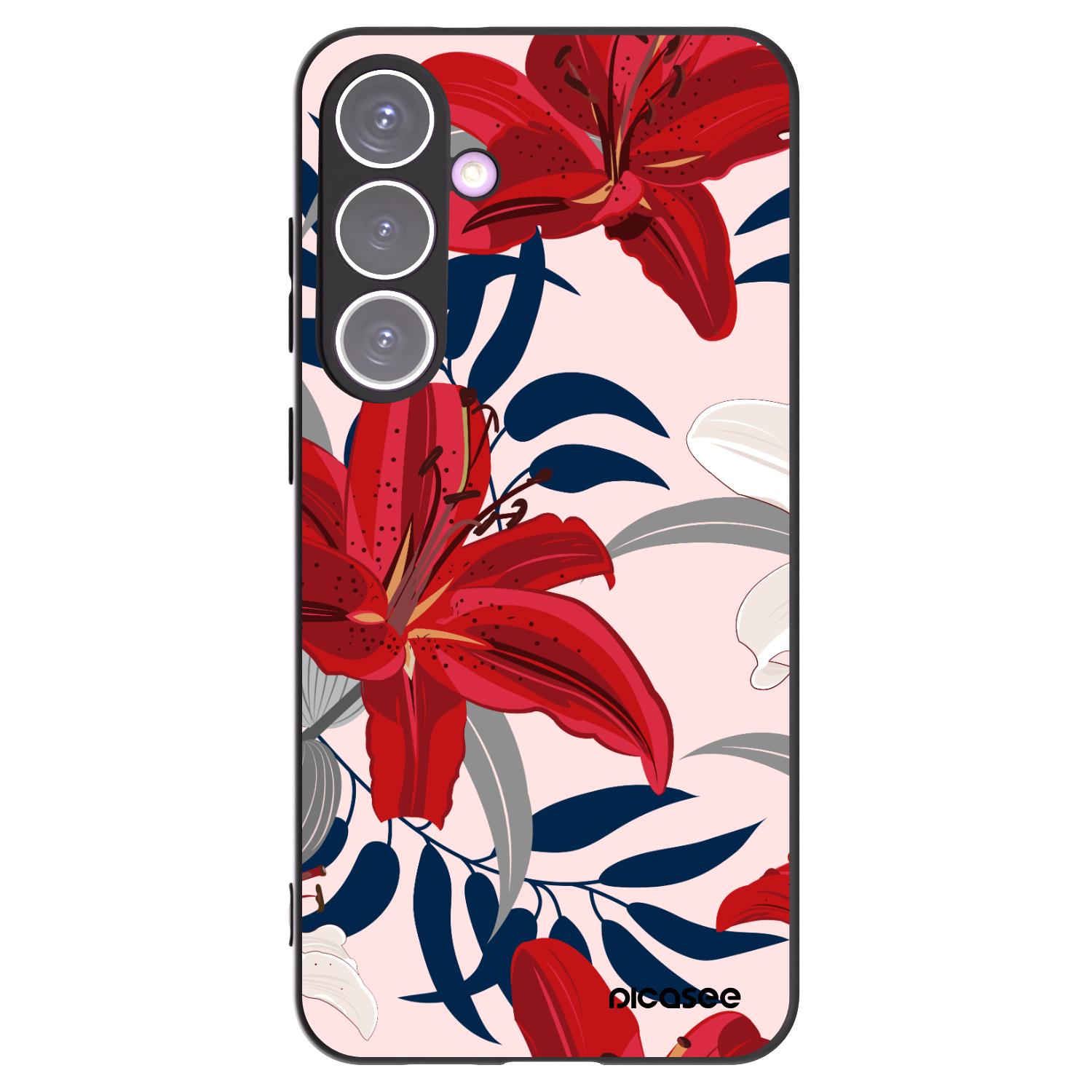 Picasee silikonowe czarne etui na Samsung Galaxy S24+ S926B 5G - Red Lily