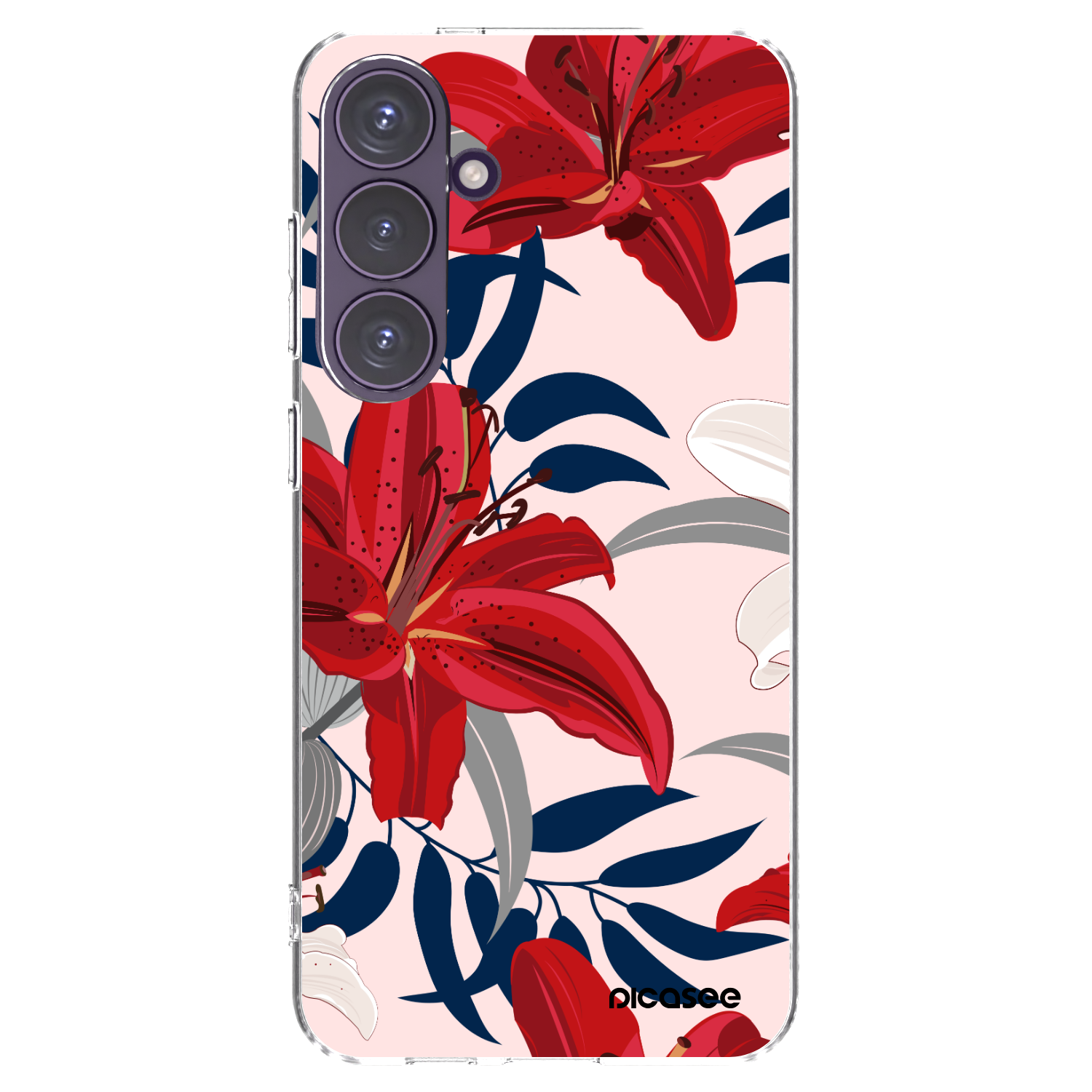 Picasee silikonowe przeźroczyste etui na Samsung Galaxy S24+ S926B 5G - Red Lily