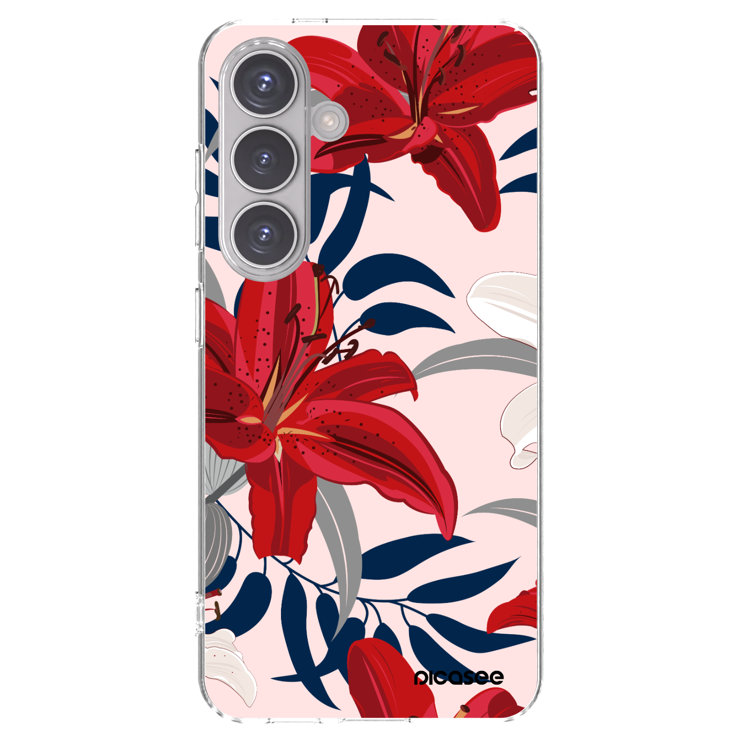 Picasee silikonowe przeźroczyste etui na Samsung Galaxy S24 S921B 5G - Red Lily