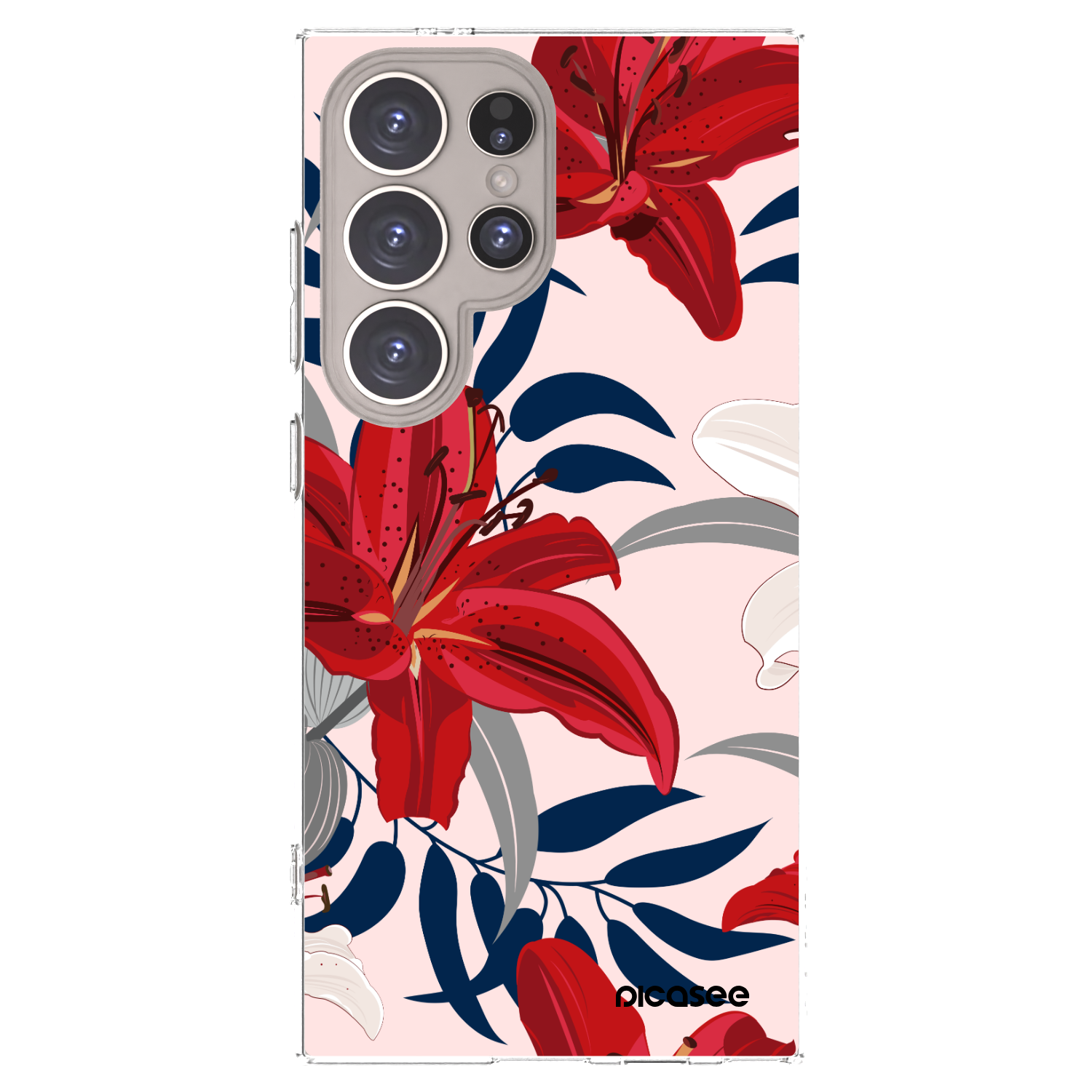 Picasee silikonowe przeźroczyste etui na Samsung Galaxy S24 Ultra S928B 5G - Red Lily