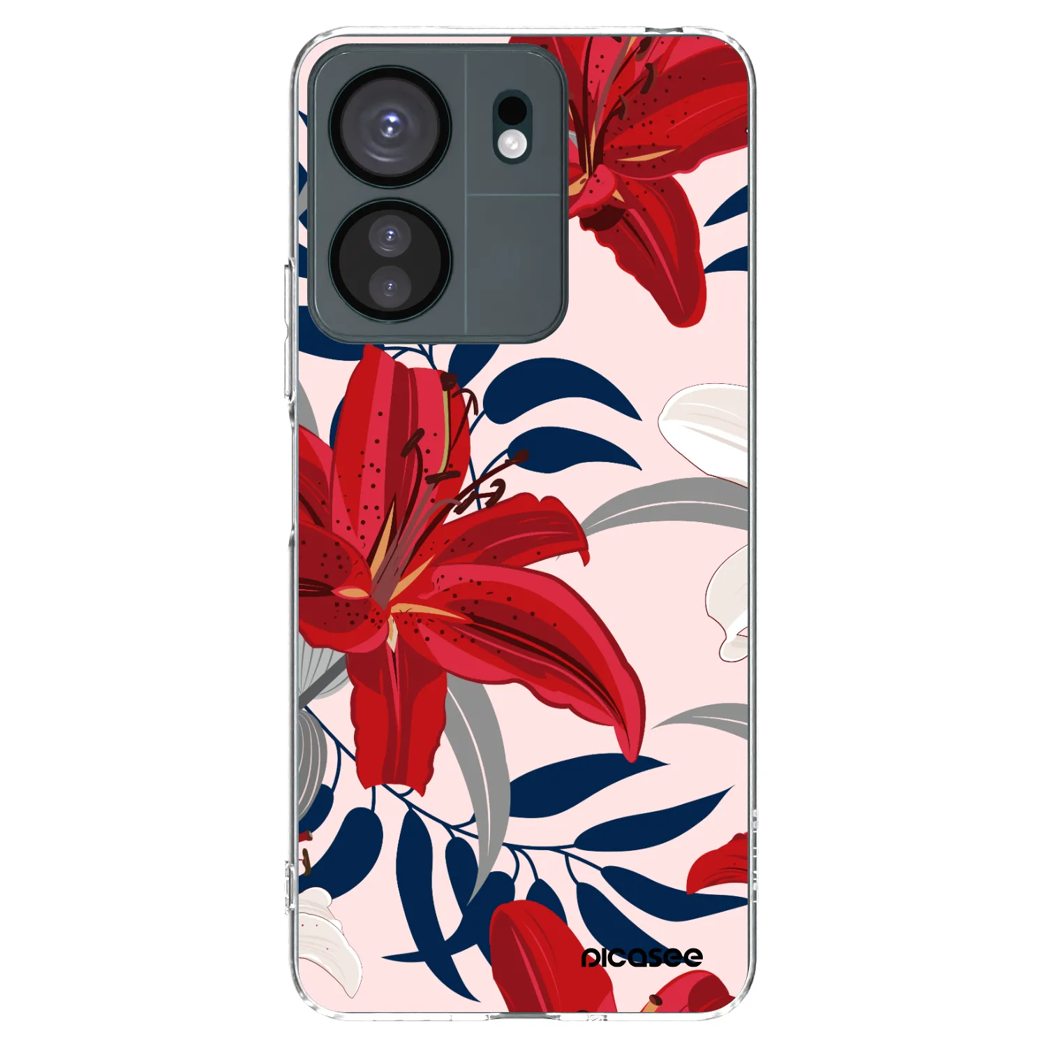 Picasee silikonowe przeźroczyste etui na Xiaomi Redmi 13C 4G - Red Lily