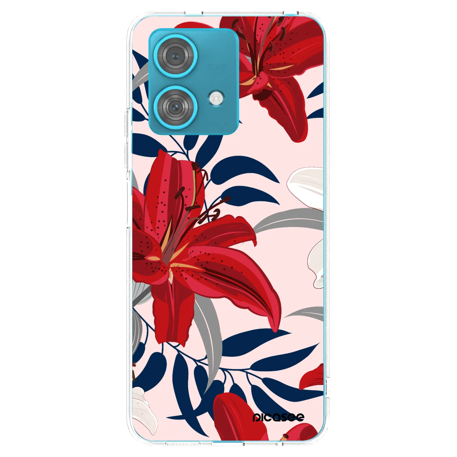 Picasee silikonowe przeźroczyste etui na Motorola Edge 40 Neo - Red Lily