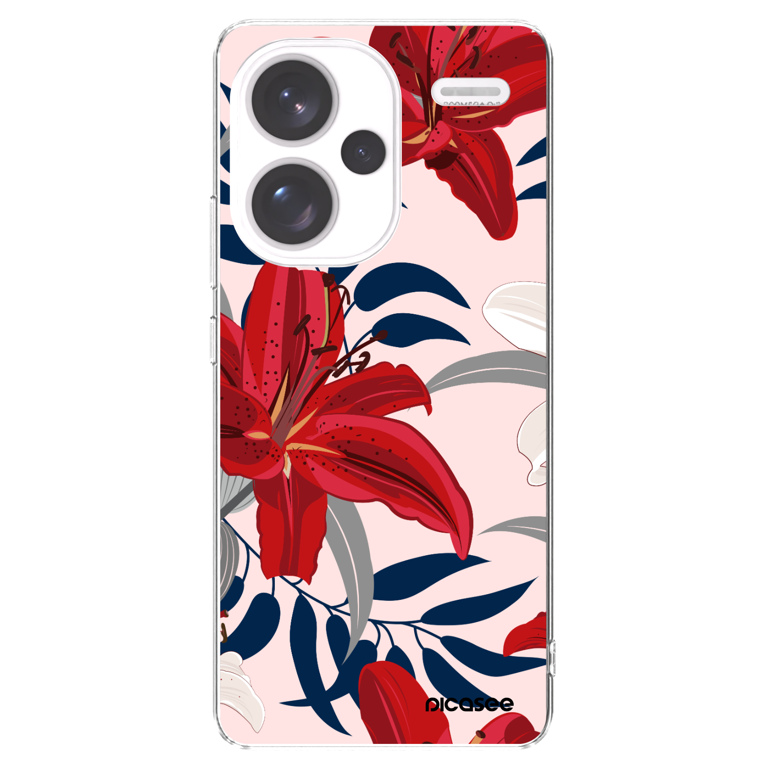 Picasee silikonowe przeźroczyste etui na Xiaomi Redmi Note 13 Pro+ 5G - Red Lily