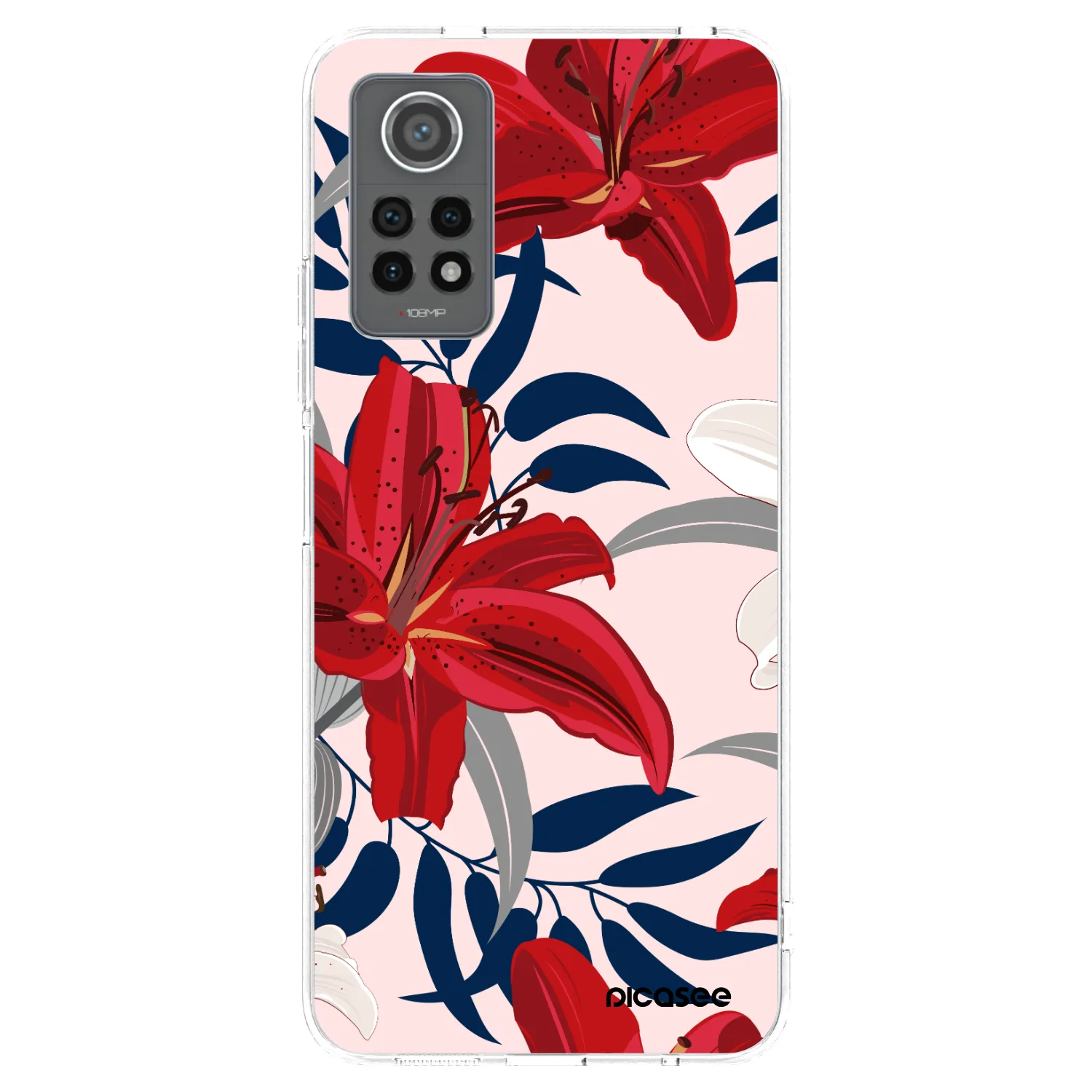 Picasee silikonowe przeźroczyste etui na Xiaomi Redmi Note 12 Pro 4G - Red Lily
