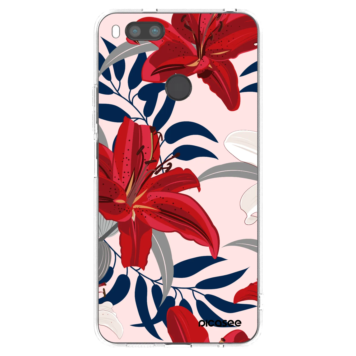 Picasee silikonowe przeźroczyste etui na Xiaomi Mi A1 Global - Red Lily