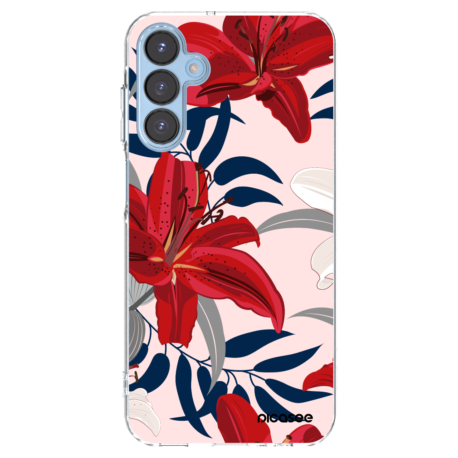 Picasee silikonowe przeźroczyste etui na Samsung Galaxy A15 A156B 5G - Red Lily