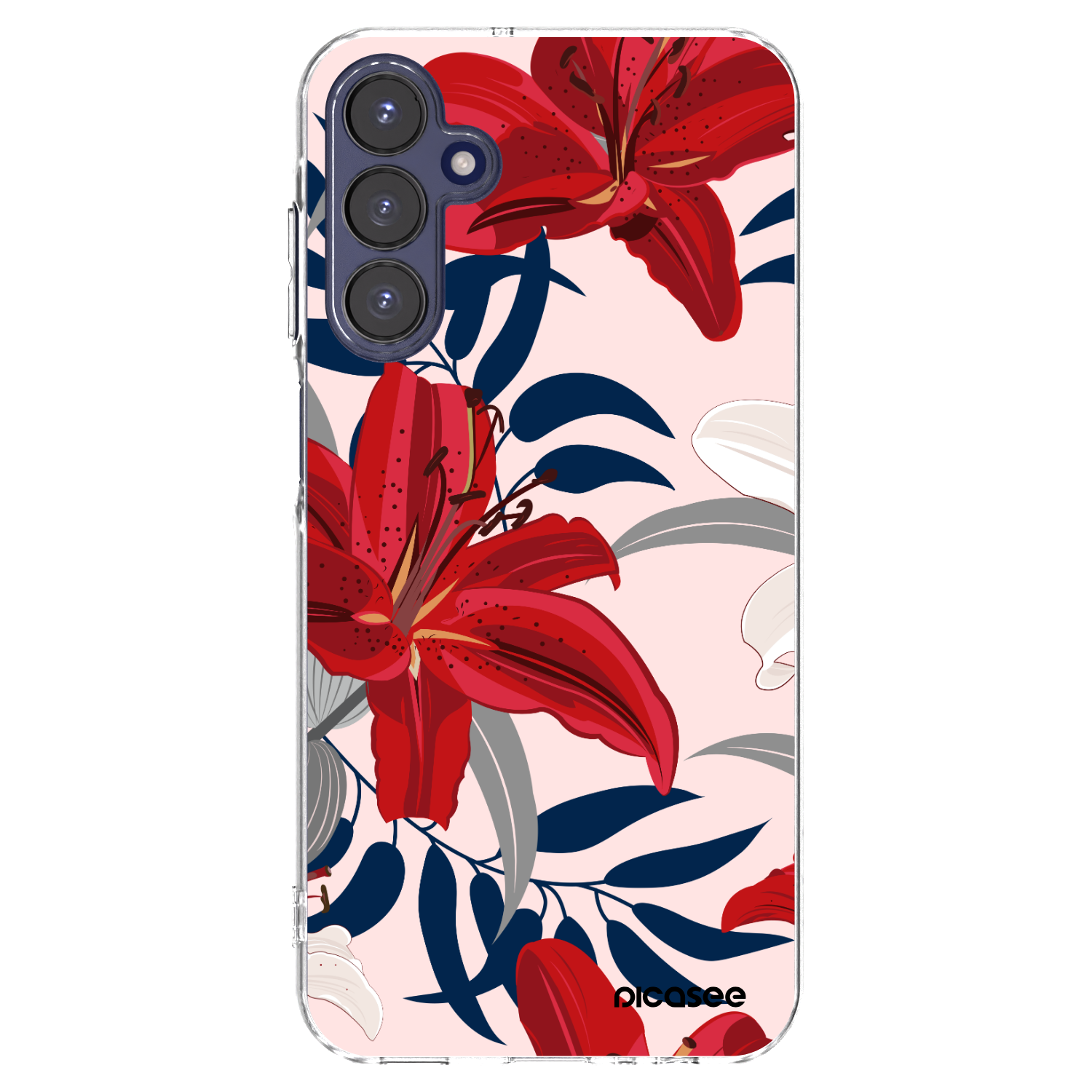 Picasee silikonowe przeźroczyste etui na Samsung Galaxy A15 A155F 4G - Red Lily
