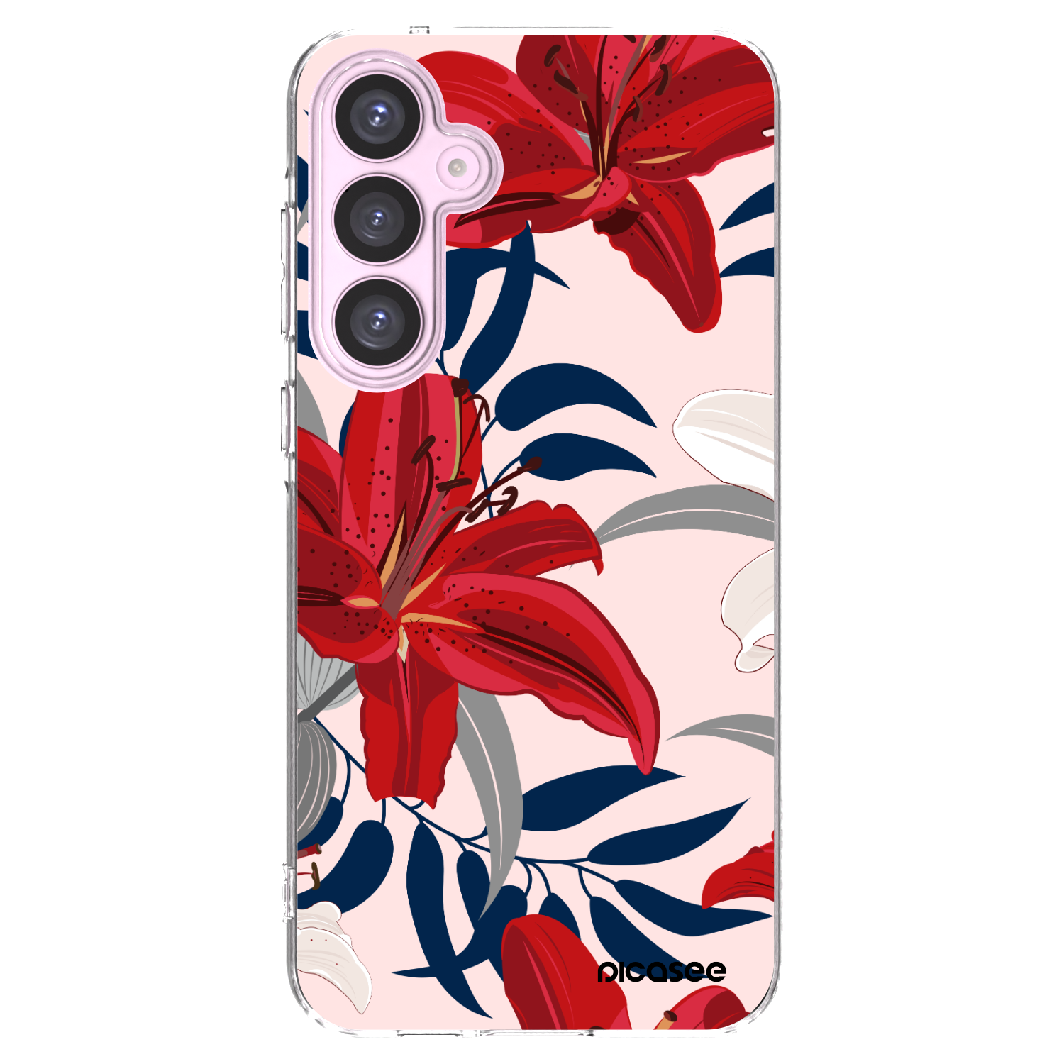 Picasee silikonowe przeźroczyste etui na Samsung Galaxy A55 5G A556B - Red Lily