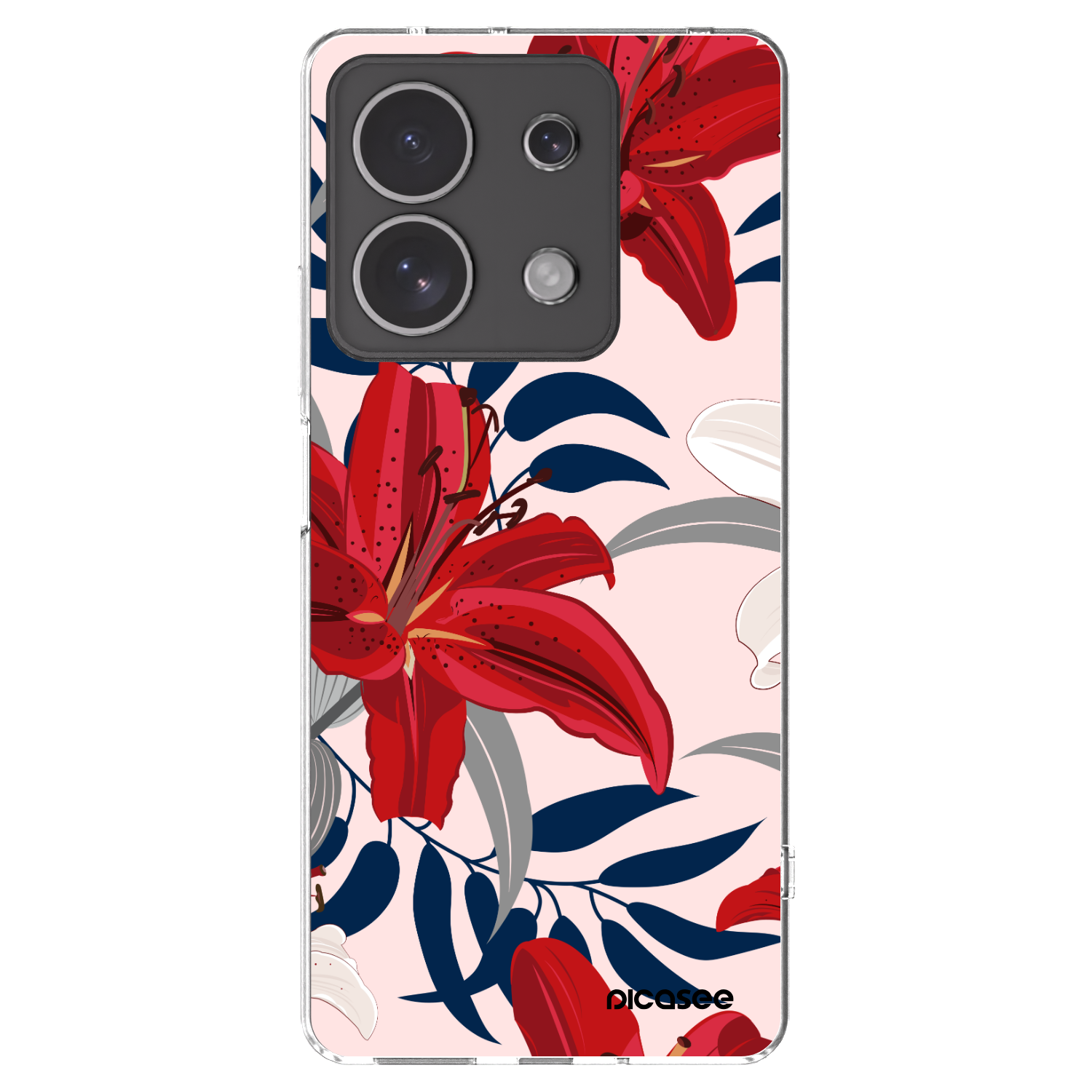 Picasee silikonowe przeźroczyste etui na Xiaomi Redmi Note 13 4G - Red Lily