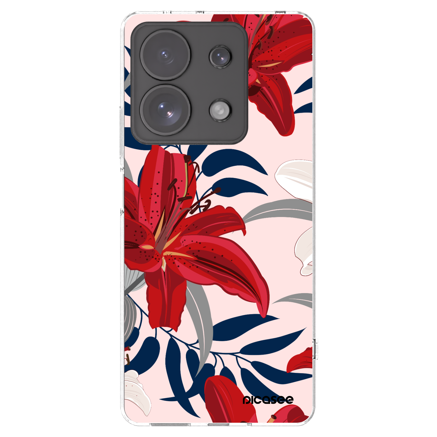 Picasee silikonowe przeźroczyste etui na Xiaomi Redmi Note 13 Pro 4G - Red Lily
