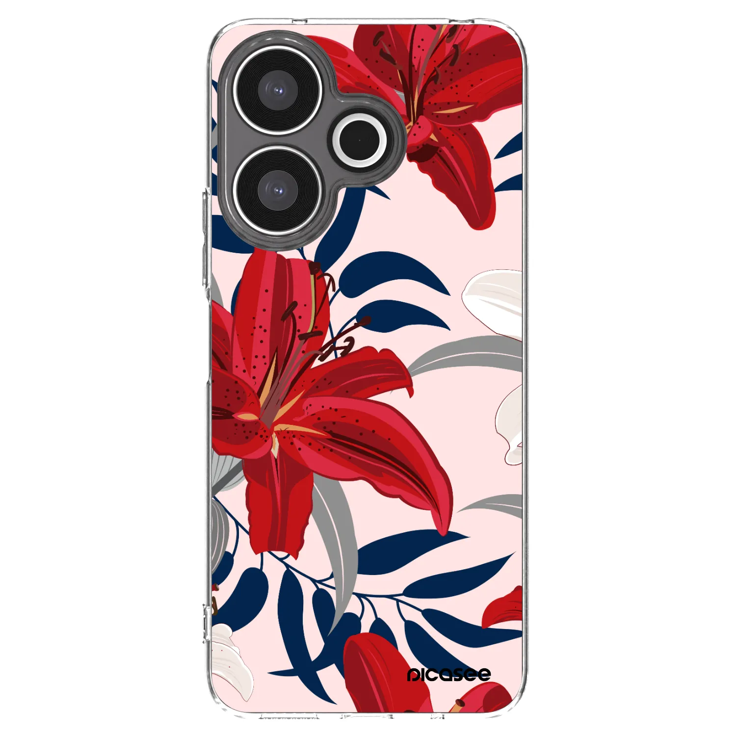 Picasee silikonowe przeźroczyste etui na Xiaomi Redmi 13 4G - Red Lily