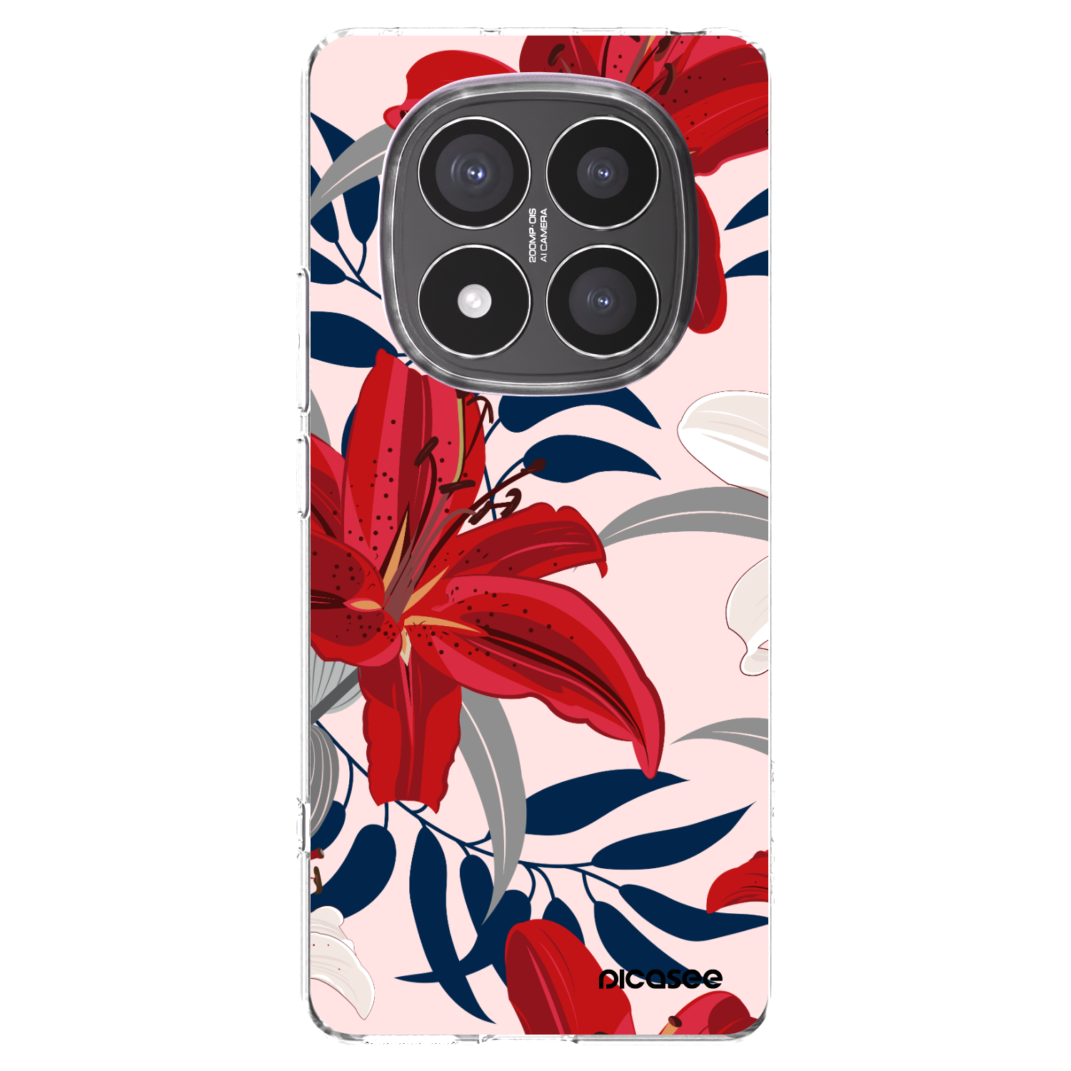 Picasee silikonowe przeźroczyste etui na Xiaomi Redmi Note 14 Pro+ 5G - Red Lily