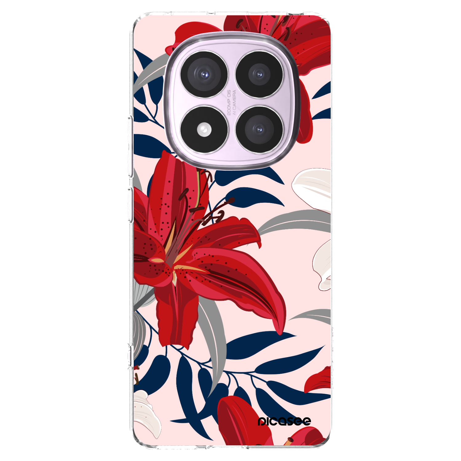 Picasee silikonowe przeźroczyste etui na Xiaomi Redmi Note 14 Pro 5G - Red Lily