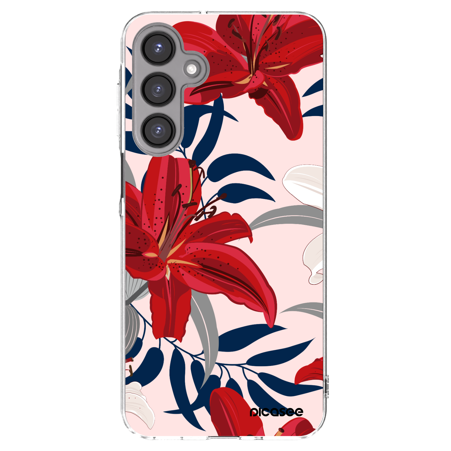 Picasee silikonowe przeźroczyste etui na Samsung Galaxy A16 5G - Red Lily