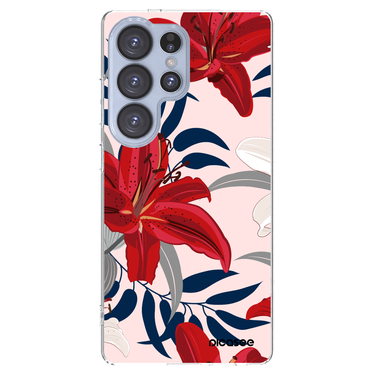 Picasee silikonowe przeźroczyste etui na Samsung Galaxy S25 Ultra 5G - Red Lily