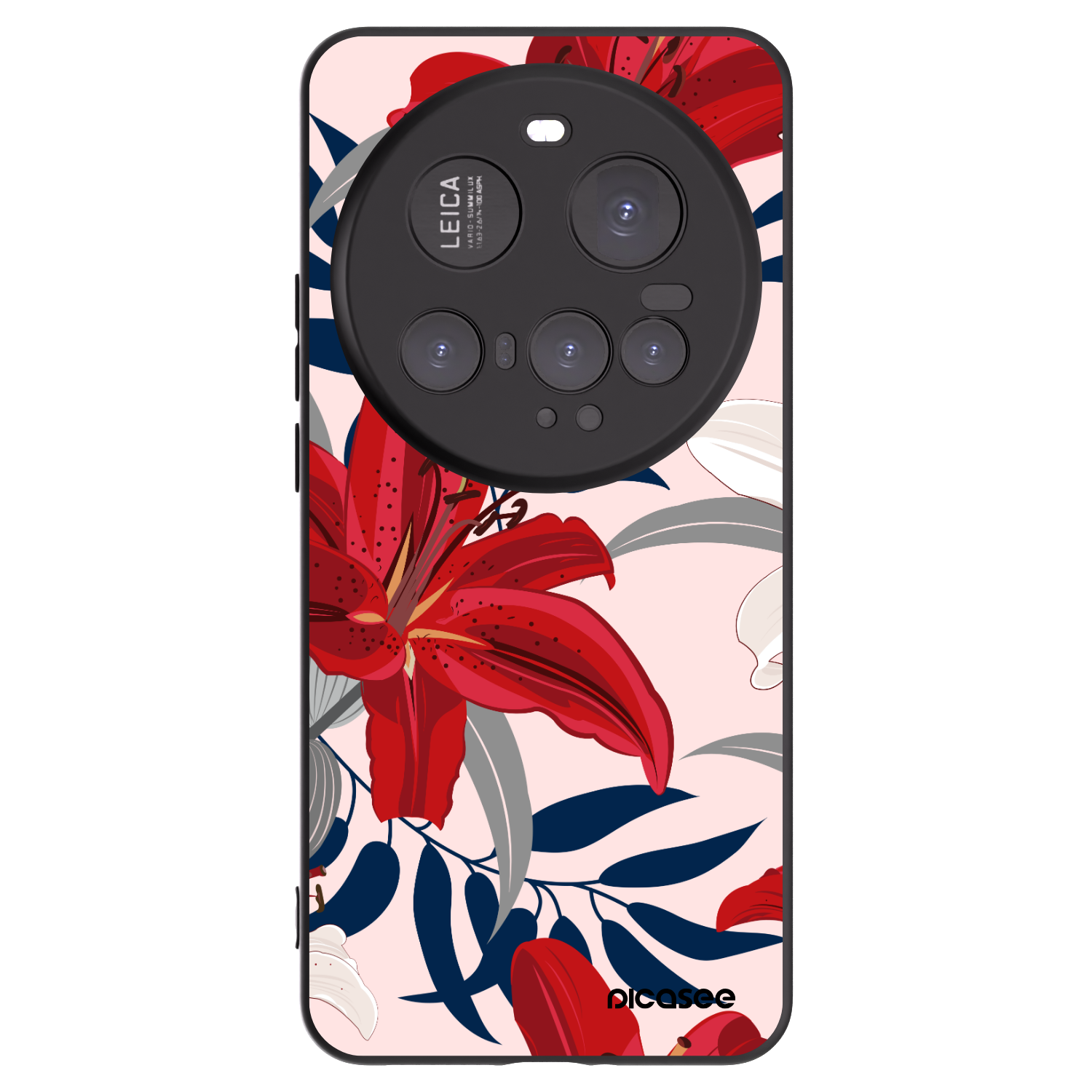 Picasee silikonowe czarne etui na Xiaomi 15 Ultra - Red Lily