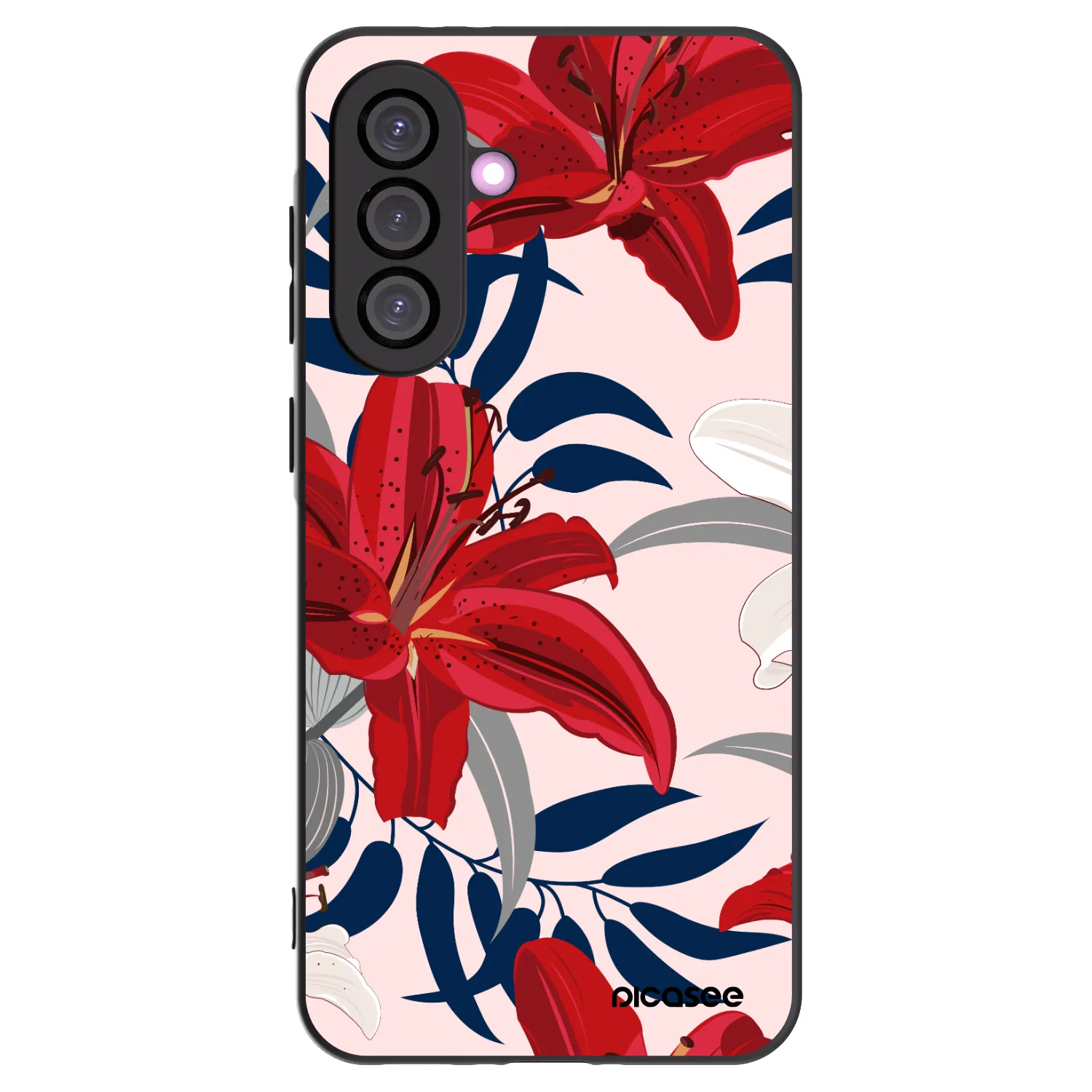Picasee silikonowe czarne etui na Samsung Galaxy A56 5G A566B - Red Lily