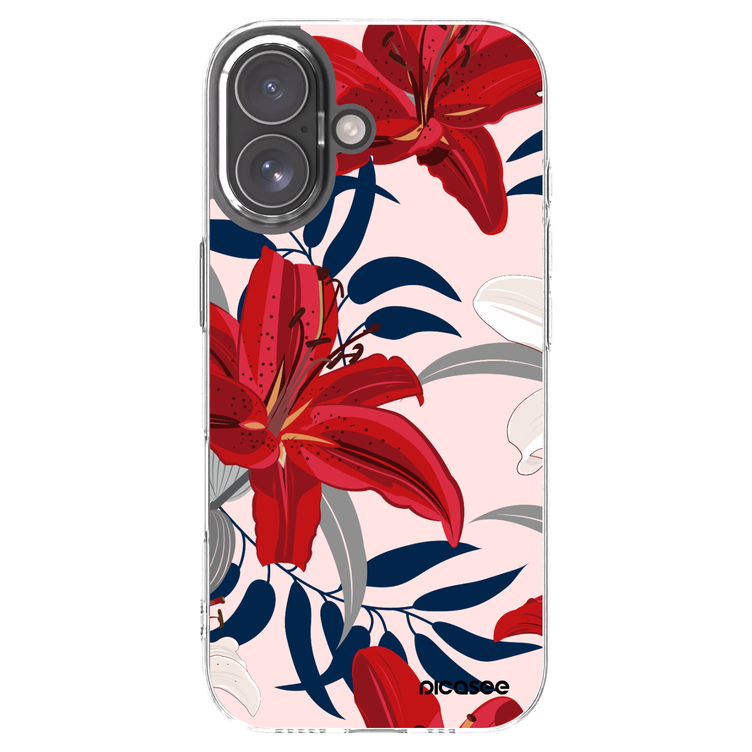 Picasee silikonowe przeźroczyste etui na Apple iPhone 17 - Red Lily