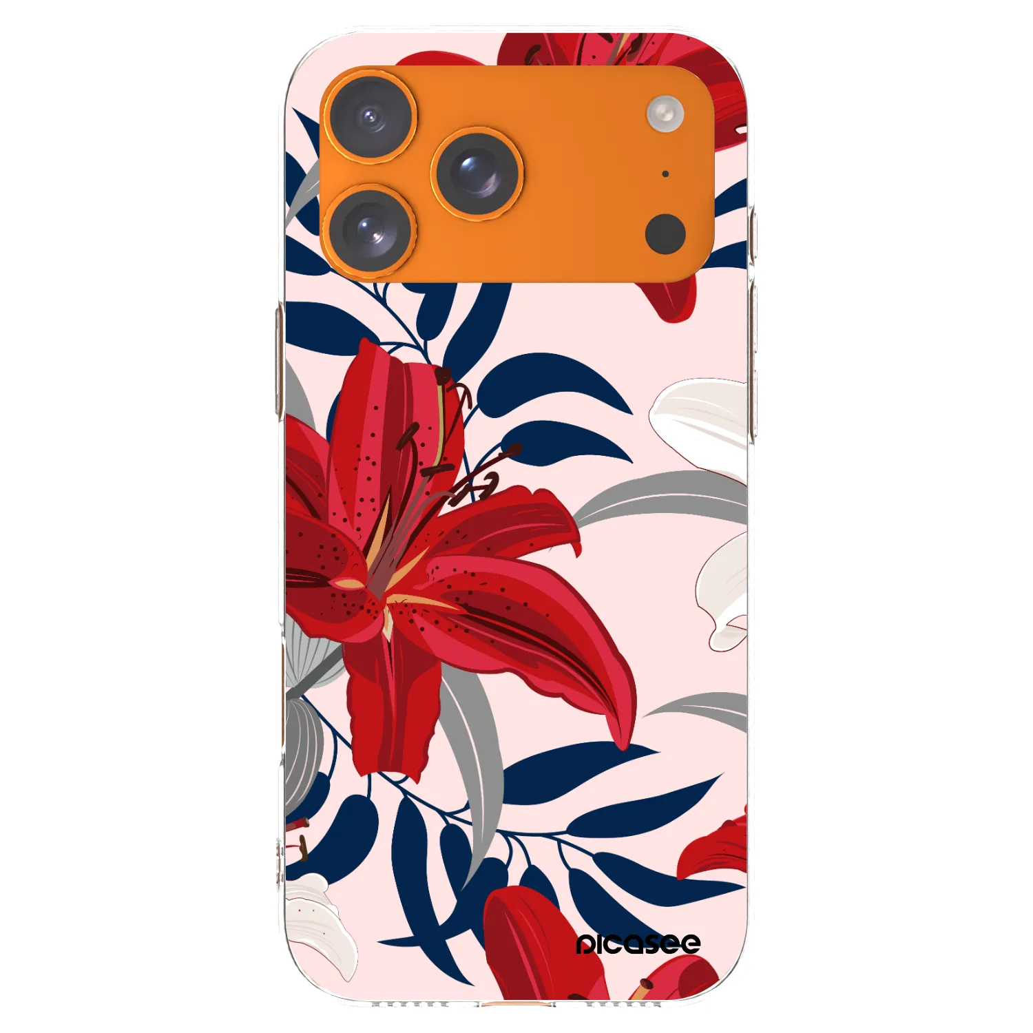 Picasee silikonowe przeźroczyste etui na Apple iPhone 17 Pro Max - Red Lily