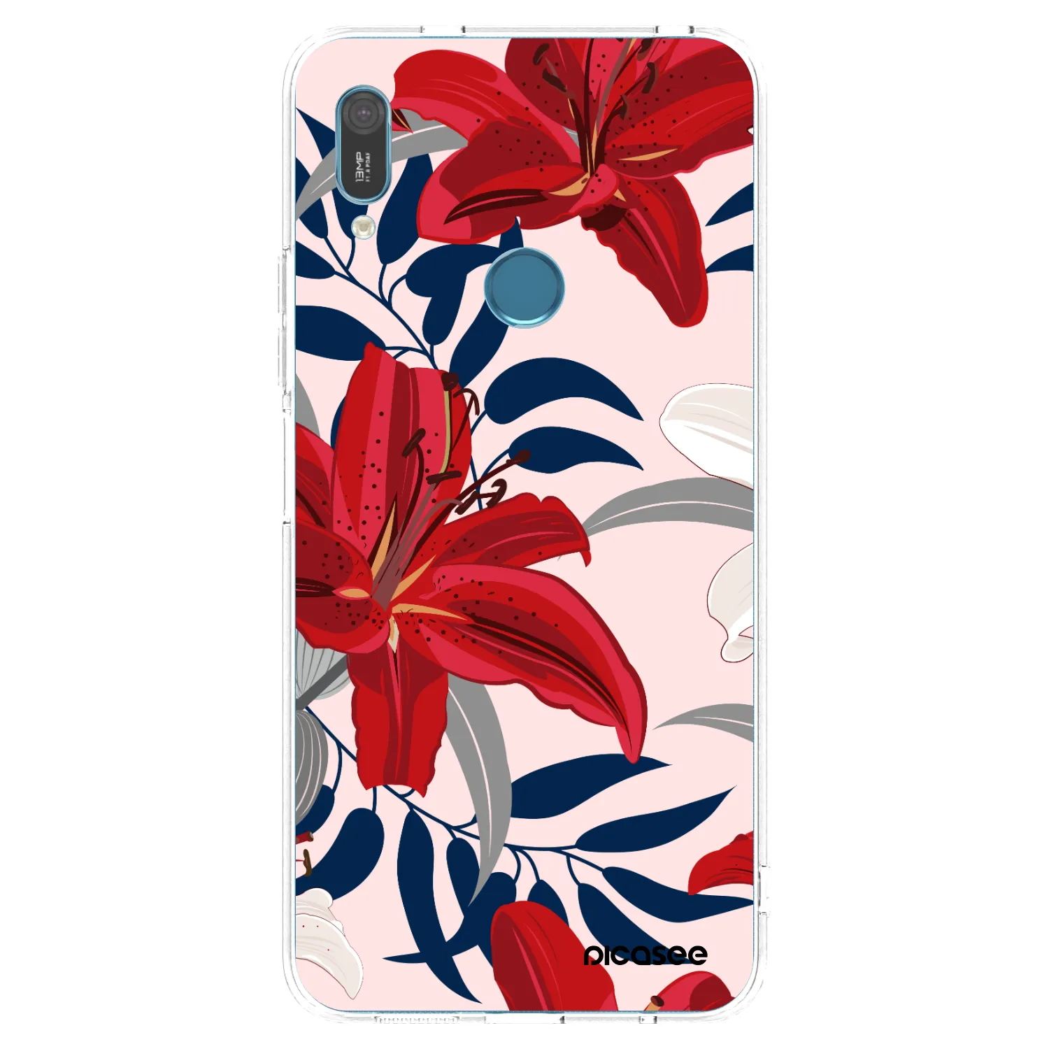 Picasee silikonowe przeźroczyste etui na Huawei Y6 2019 - Red Lily