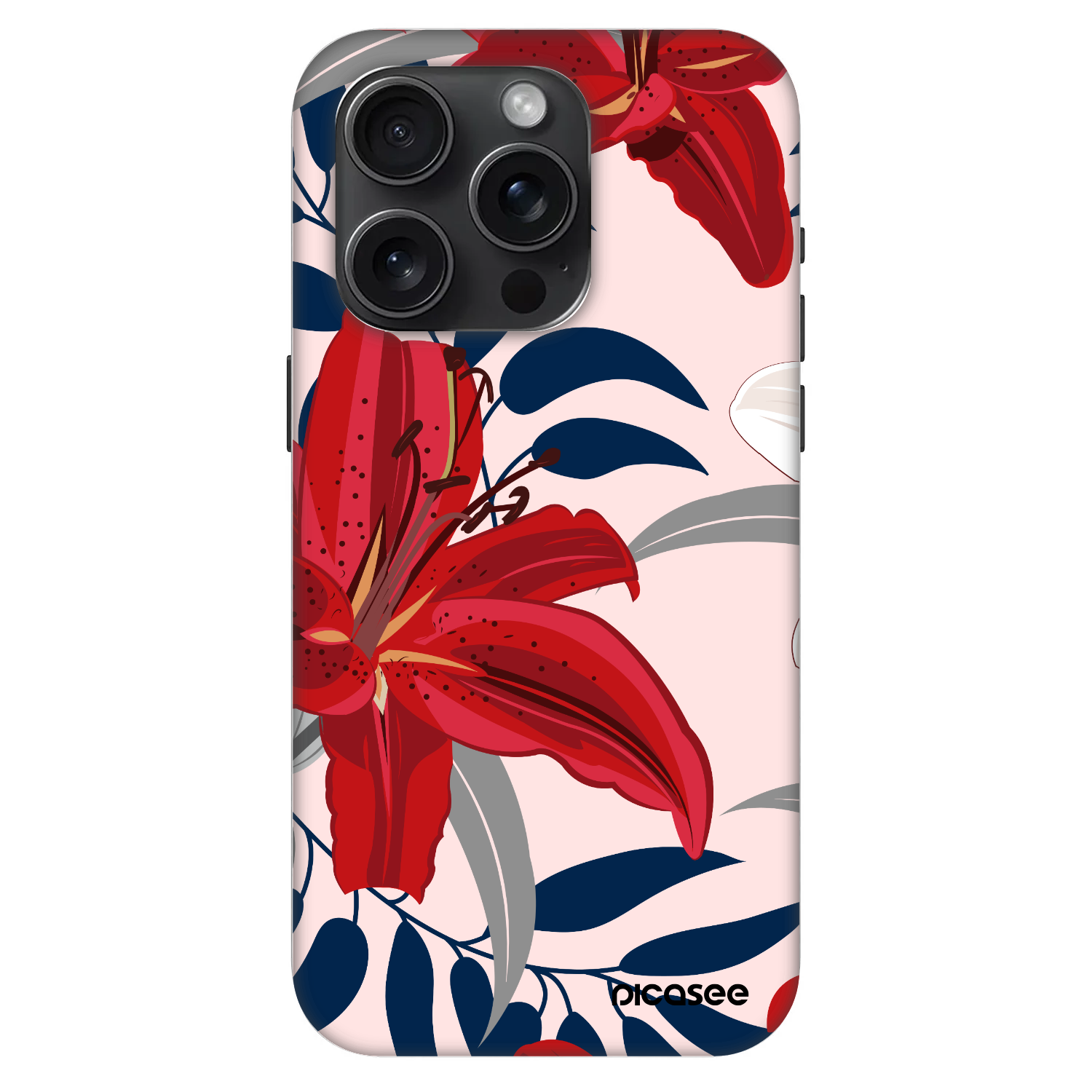 Picasee Fashion Case MagSafe na Apple iPhone 15 Pro - Red Lily