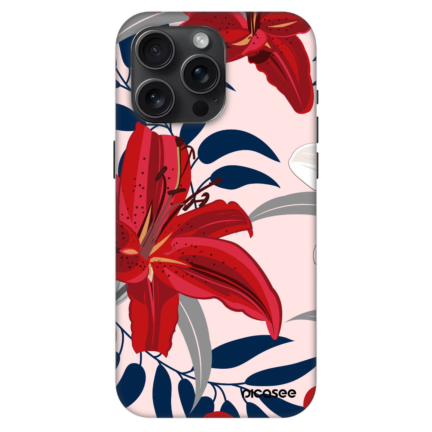 Picasee Fashion Case MagSafe na Apple iPhone 15 Pro Max - Red Lily