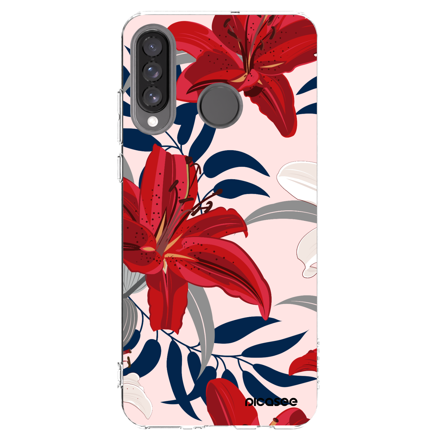 Picasee silikonowe przeźroczyste etui na Huawei P30 Lite - Red Lily