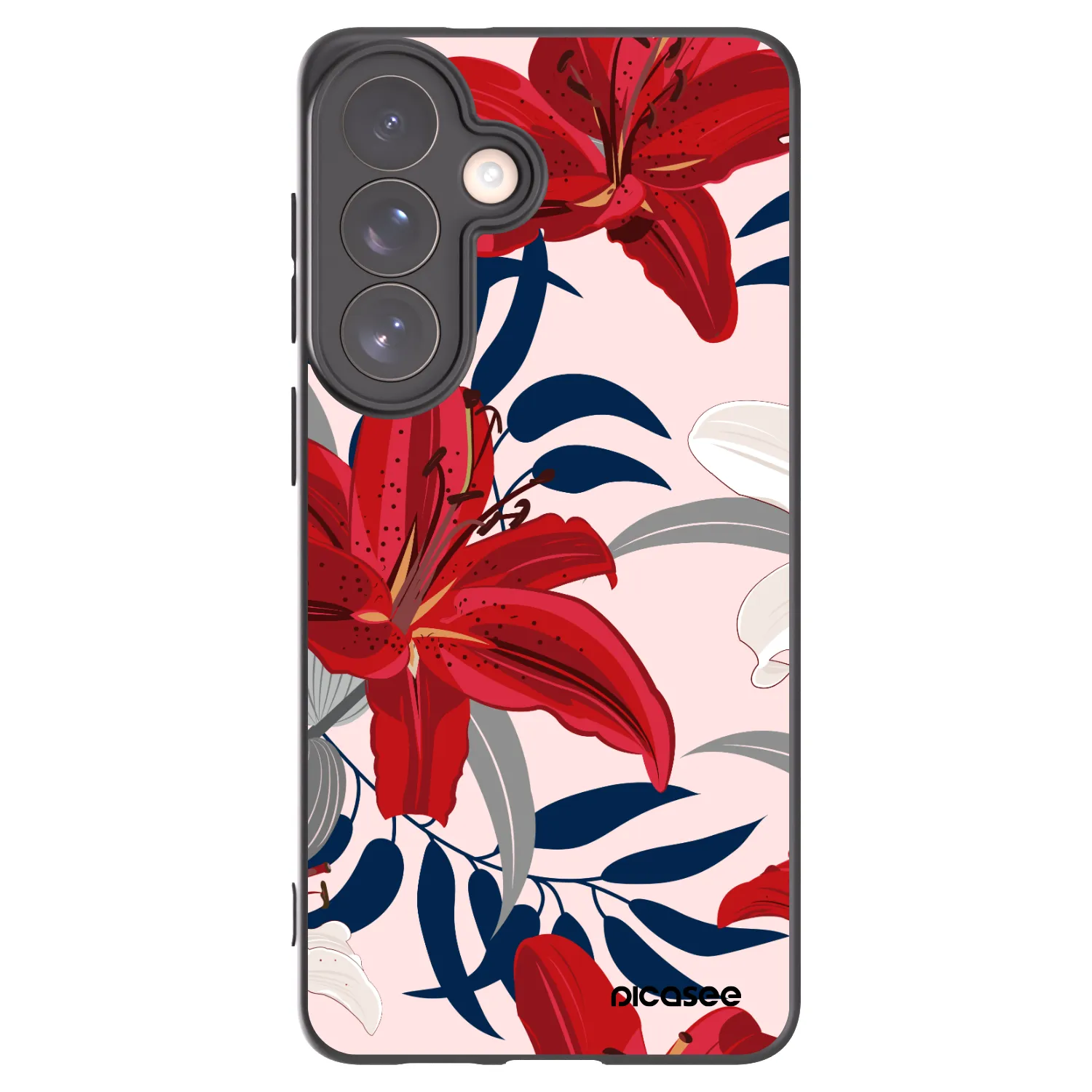 Picasee silikonowe czarne etui na Samsung Galaxy S26+ - Red Lily