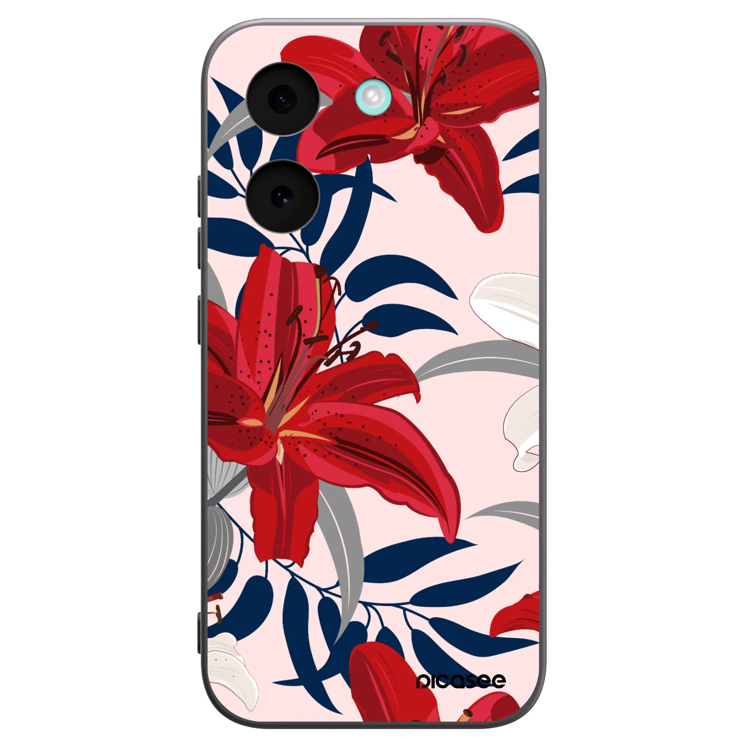 Picasee silikonowe czarne etui na Xiaomi Poco X8 Pro - Red Lily