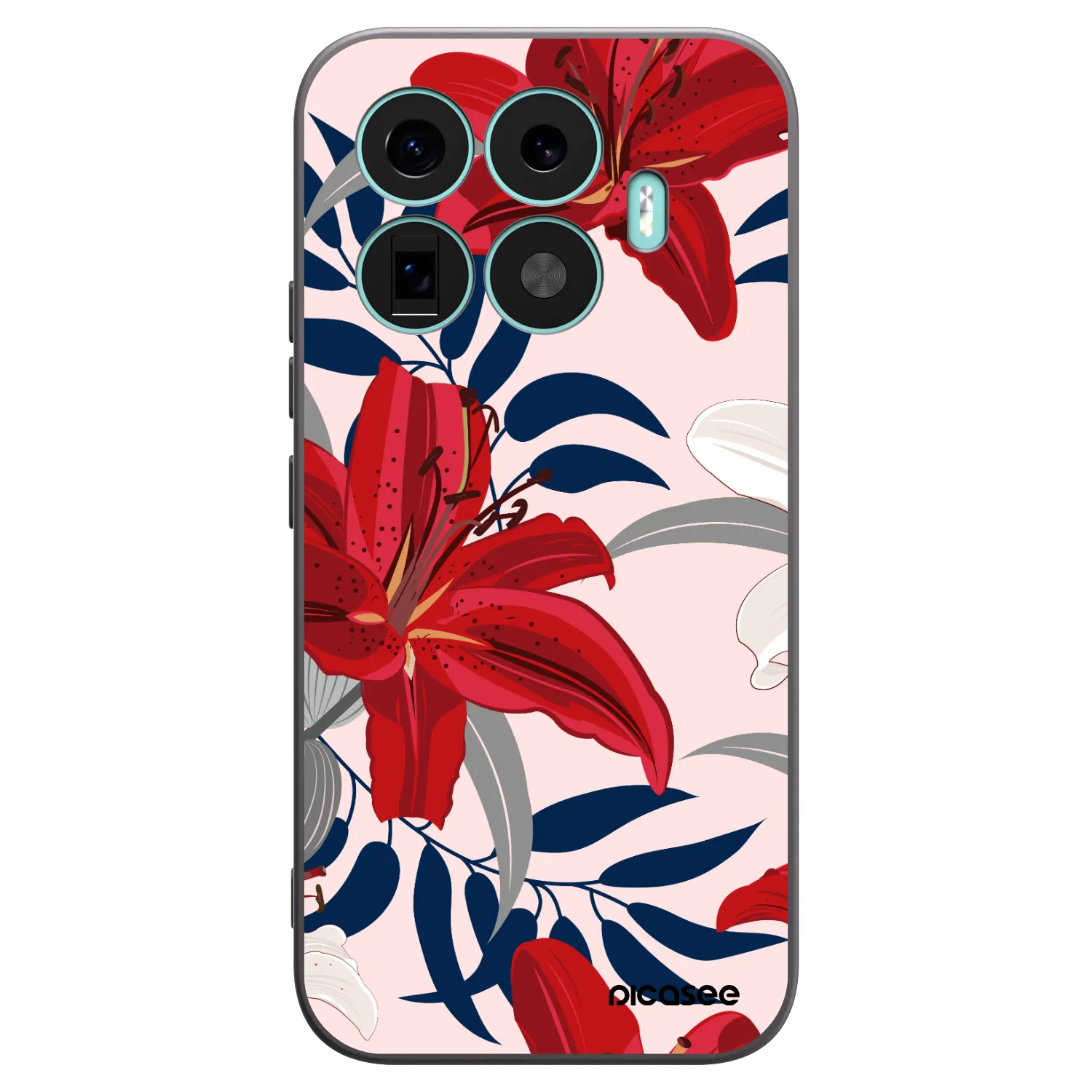 Picasee silikonowe czarne etui na Xiaomi 17T - Red Lily