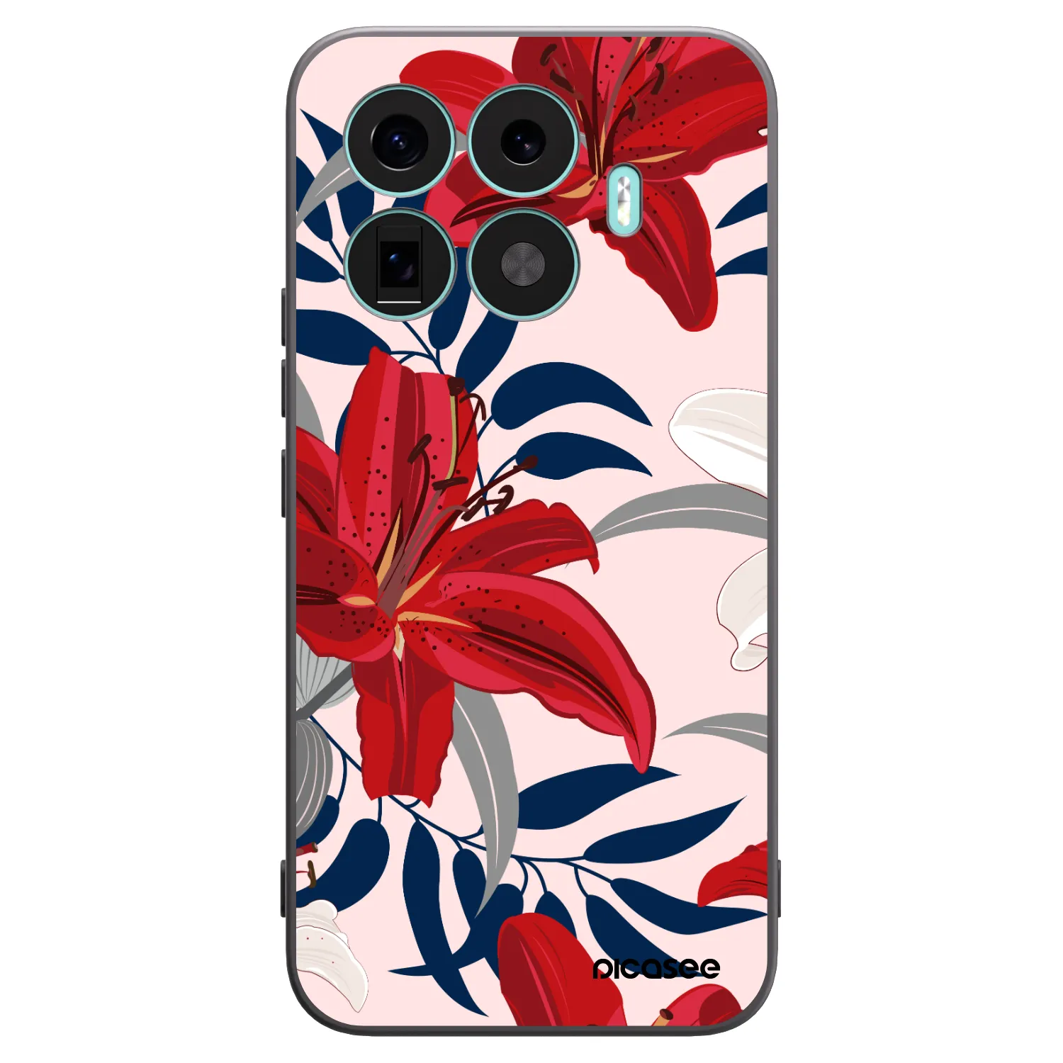 Picasee silikonowe czarne etui na Xiaomi 17T Pro - Red Lily
