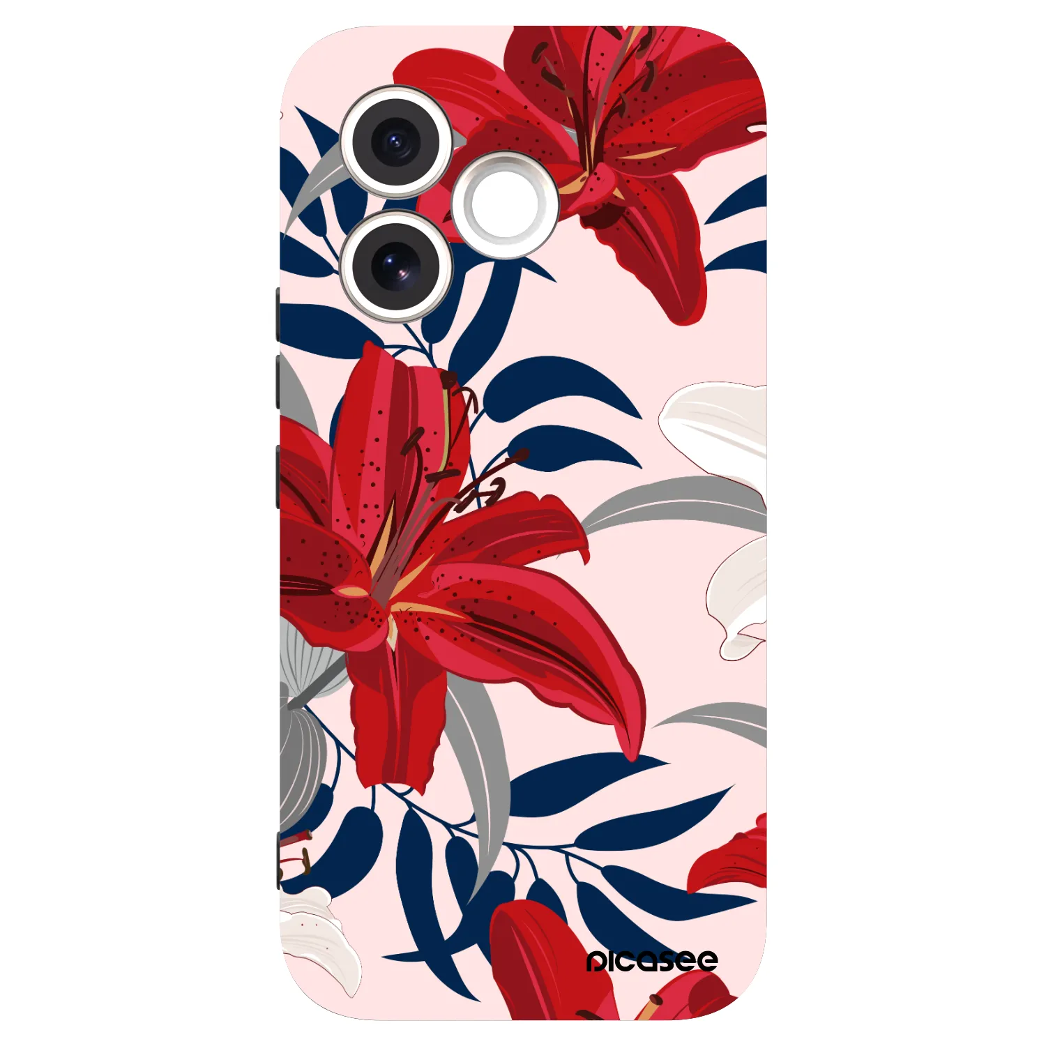 Picasee silikonowe czarne etui na Honor 600 Lite - Red Lily