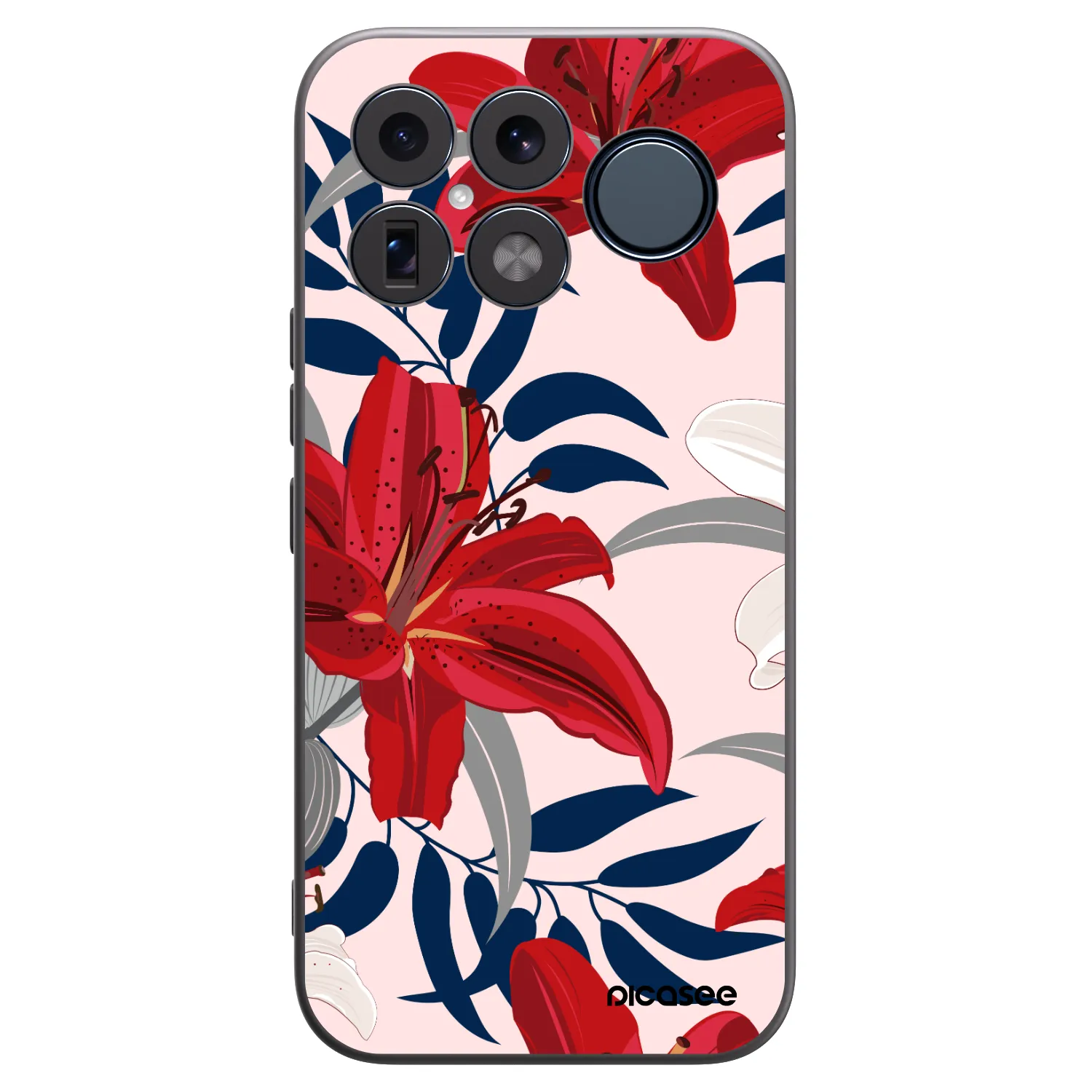 Picasee silikonowe czarne etui na Xiaomi Poco F8 Ultra - Red Lily