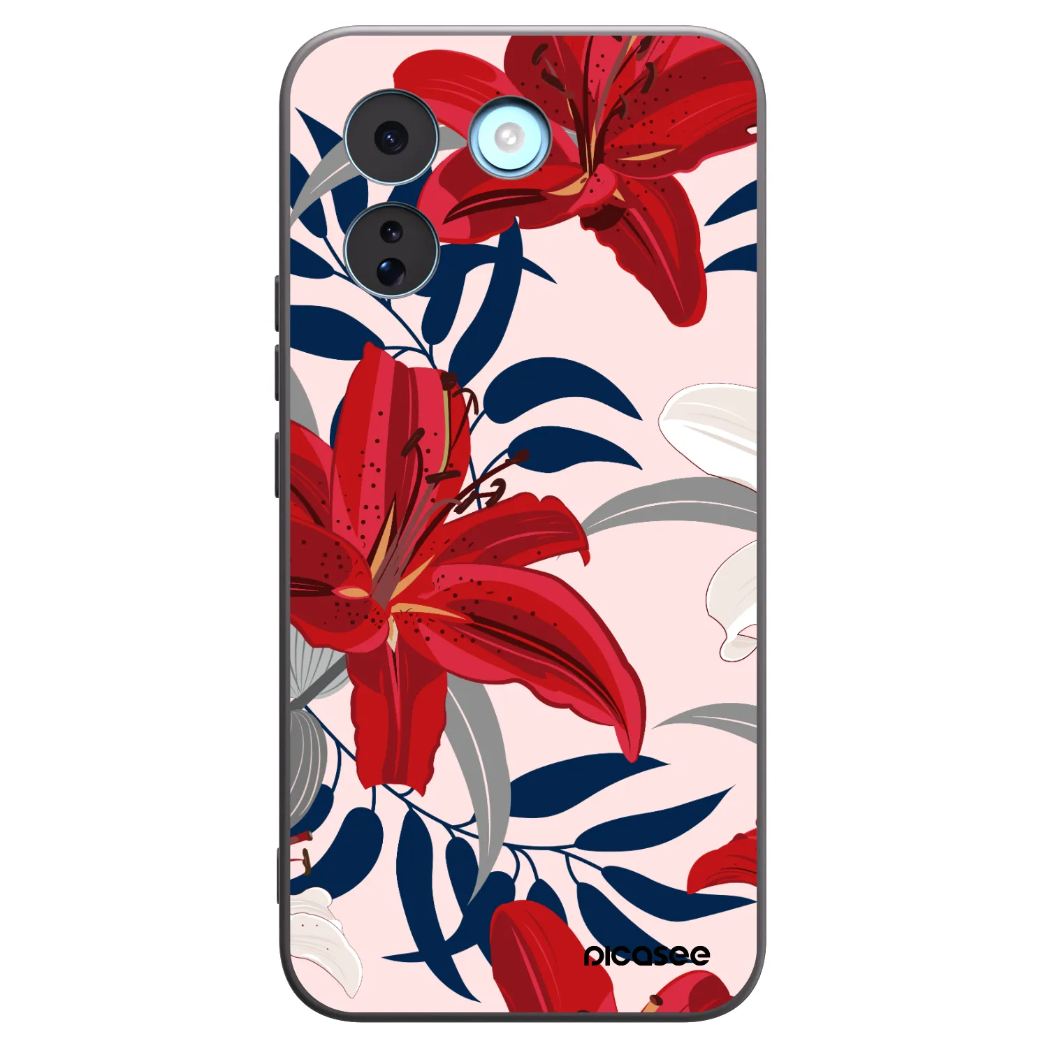 Picasee silikonowe czarne etui na Xiaomi Redmi Note 17 Pro MAX 5G - Red Lily