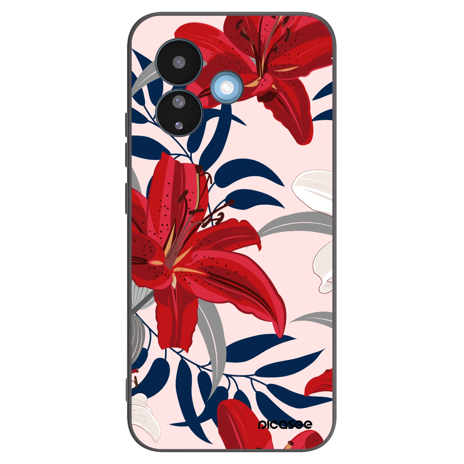 Picasee silikonowe czarne etui na Xiaomi Redmi Note 17 Pro 5G - Red Lily