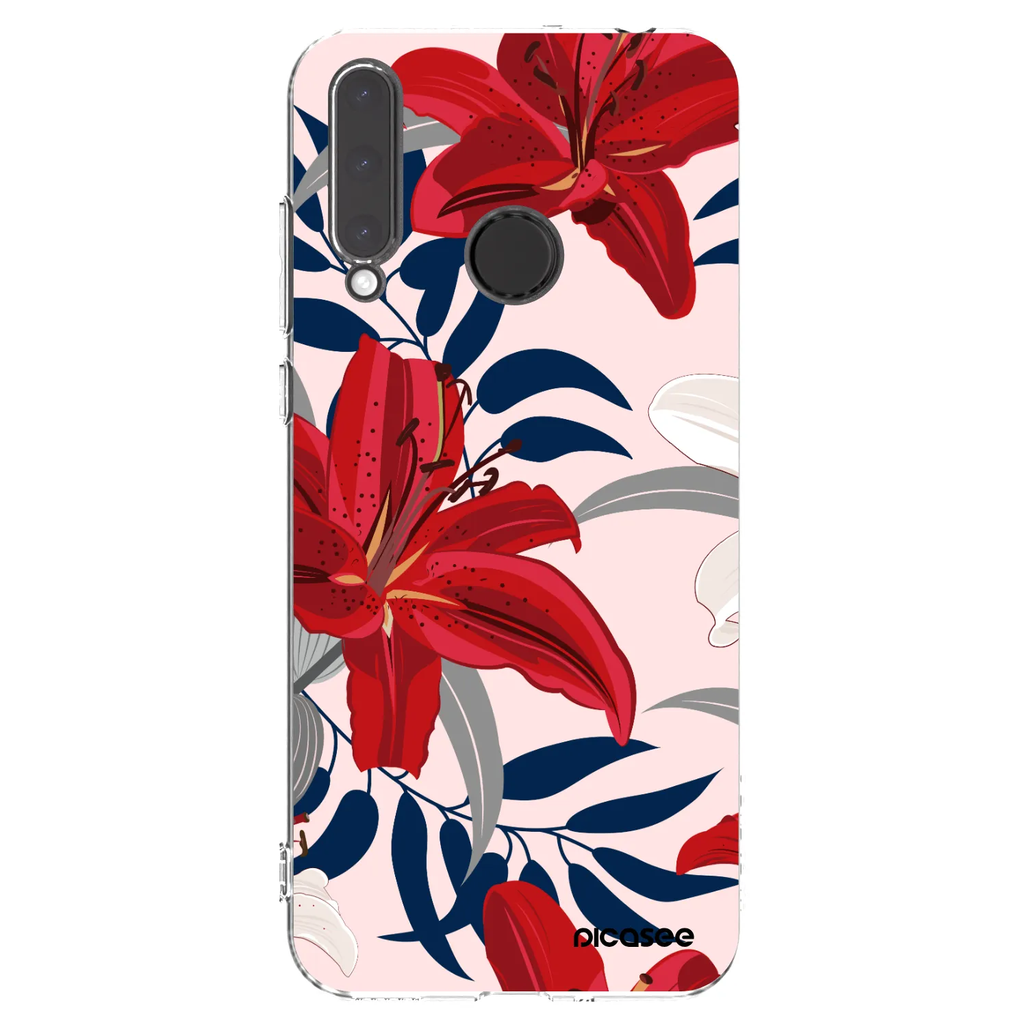 Picasee silikonowe przeźroczyste etui na Honor 20 Lite - Red Lily