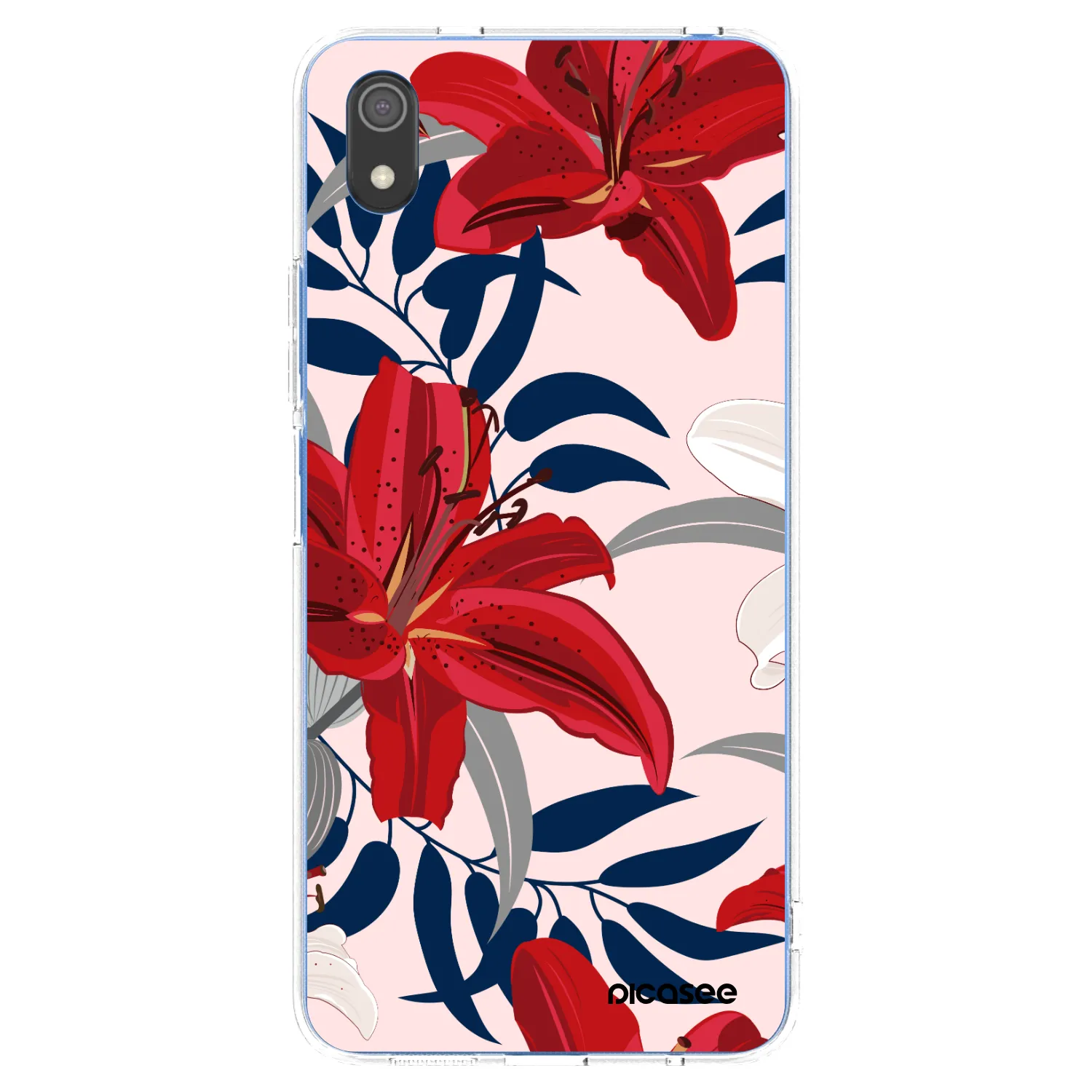 Picasee silikonowe przeźroczyste etui na Xiaomi Redmi 7A - Red Lily