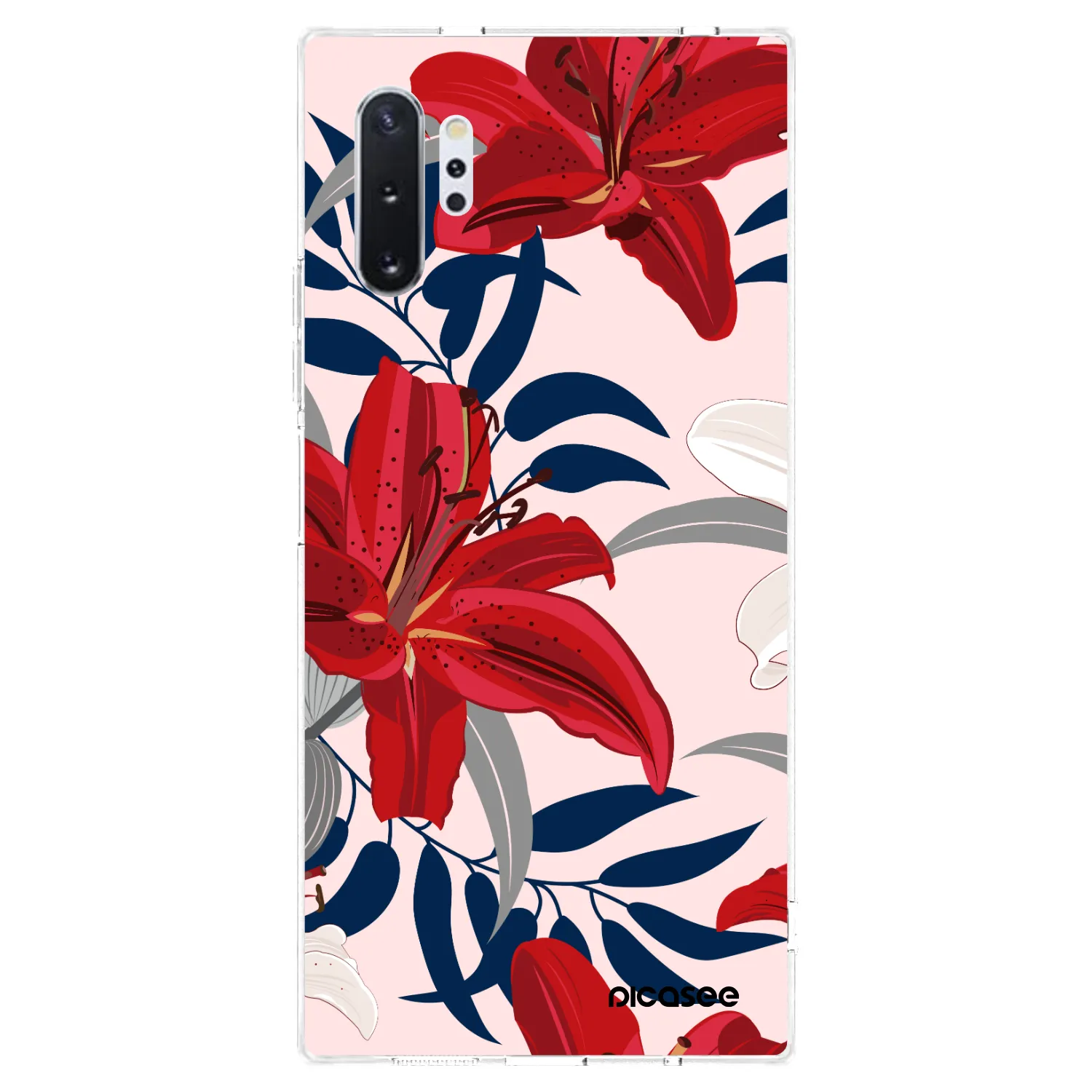 Picasee silikonowe przeźroczyste etui na Samsung Galaxy Note 10+ N975F - Red Lily