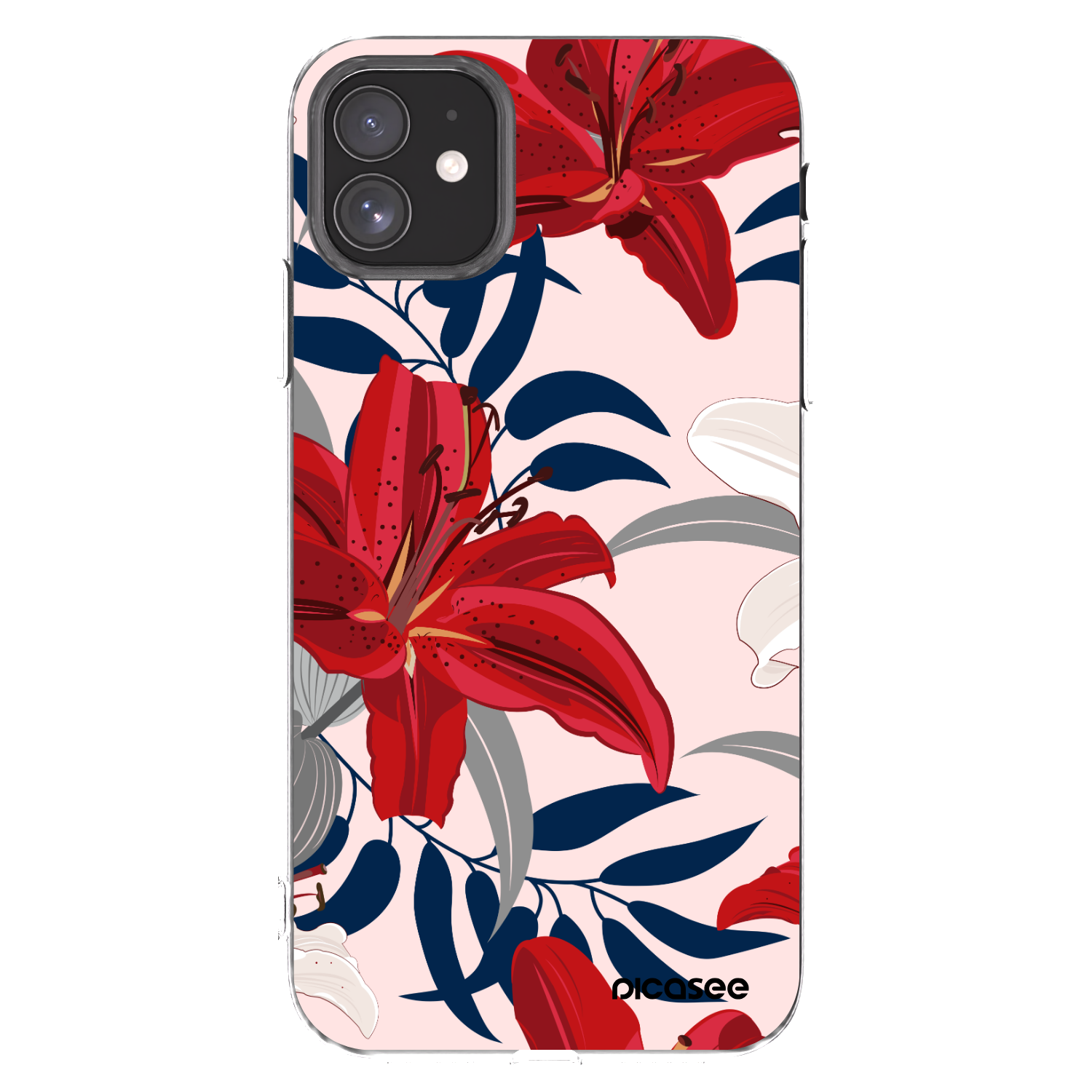 Picasee silikonowe przeźroczyste etui na Apple iPhone 11 - Red Lily